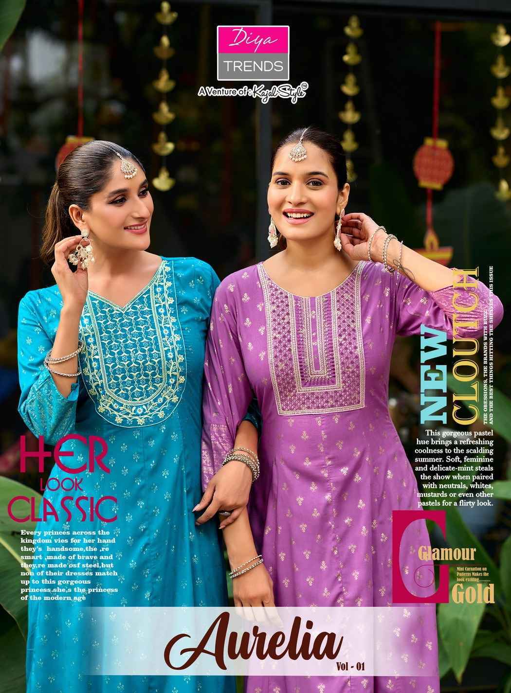 Diya Trends Aurelia Vol 1 Reyon Kurti Gown Collection ( 10 Pcs Catalog )