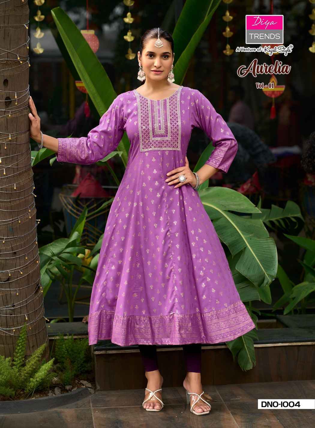 Diya Trends Aurelia Vol 1 Reyon Kurti Gown Collection ( 10 Pcs Catalog )