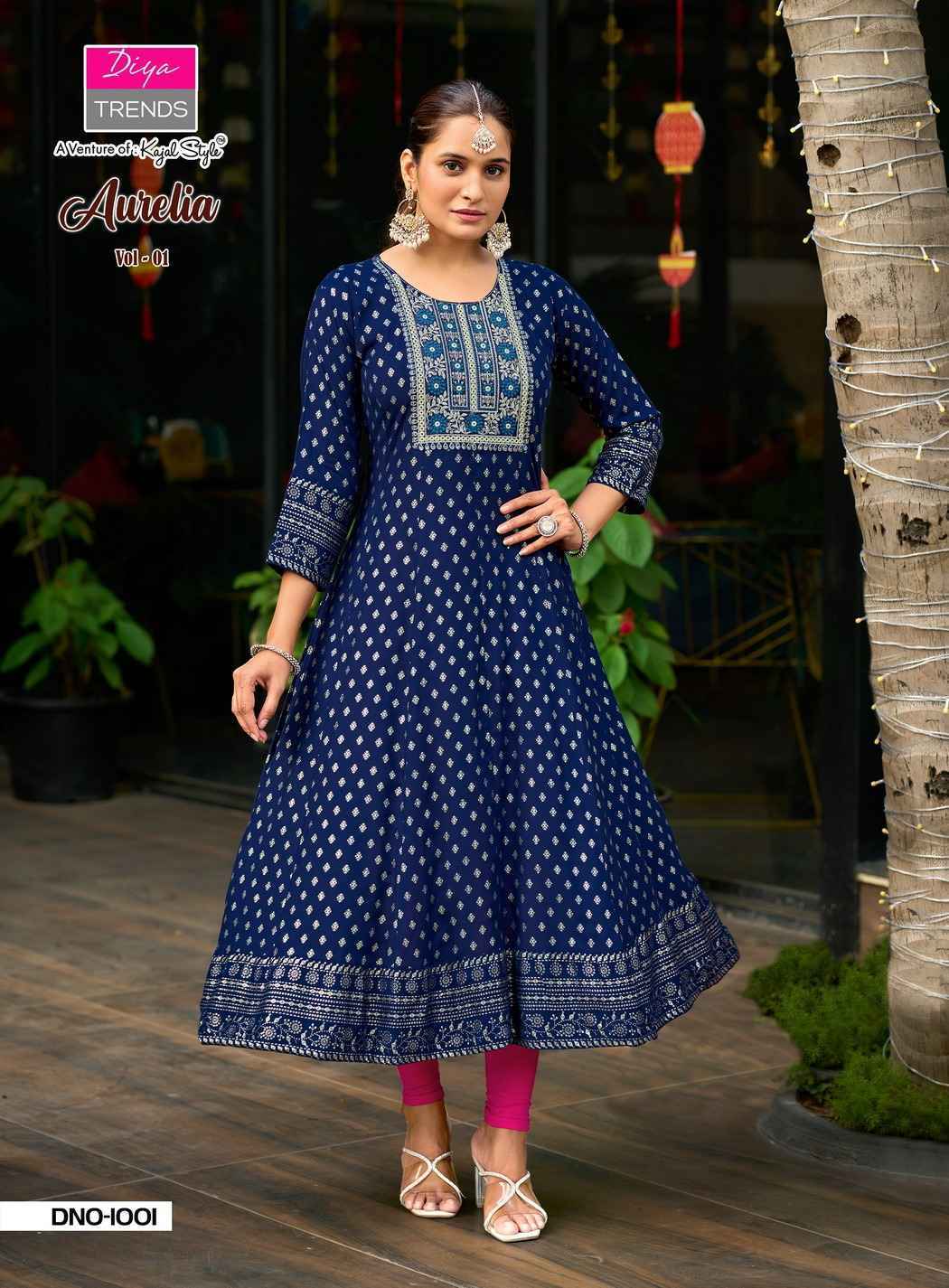 Diya Trends Aurelia Vol 1 Reyon Kurti Gown Collection ( 10 Pcs Catalog )