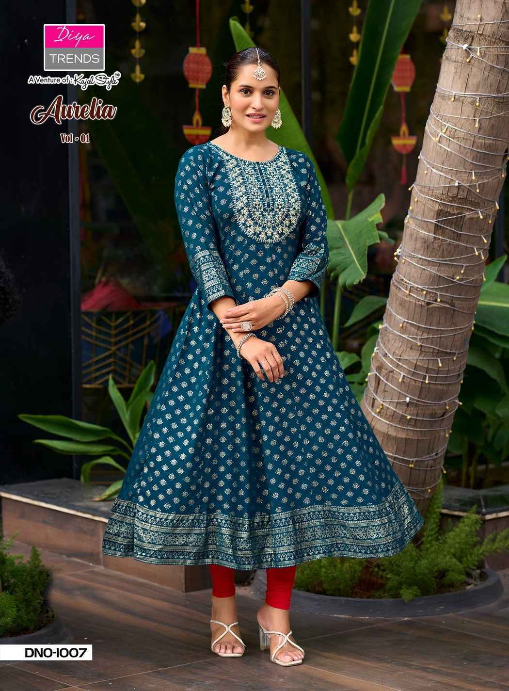 Diya Trends Aurelia Vol 1 Reyon Kurti Gown Collection ( 10 Pcs Catalog )