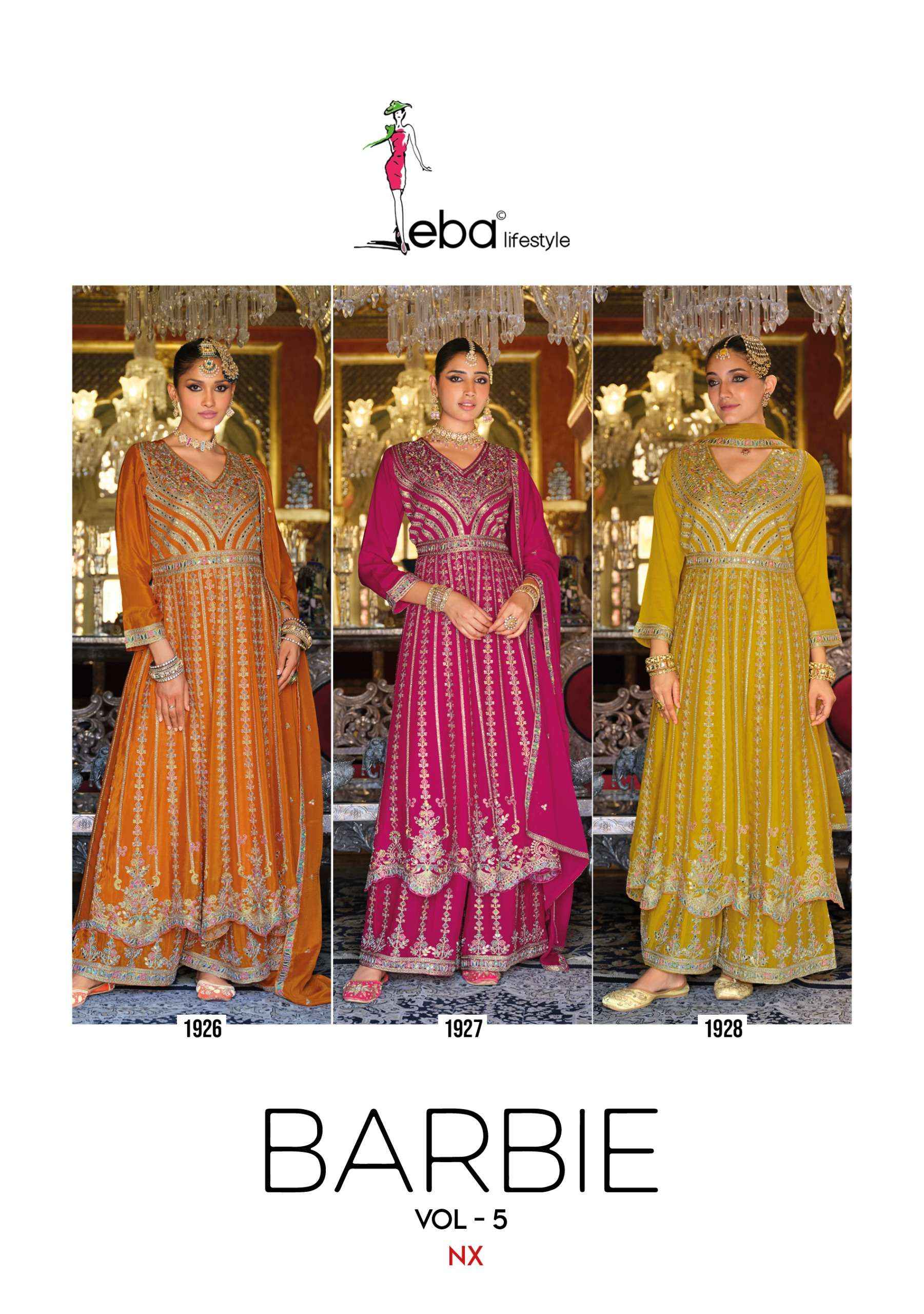 Eba Lifestyle Barbie Vol 5 Nx Readymade Latest Designer Dress Collection ( 3 Pcs Catalog )