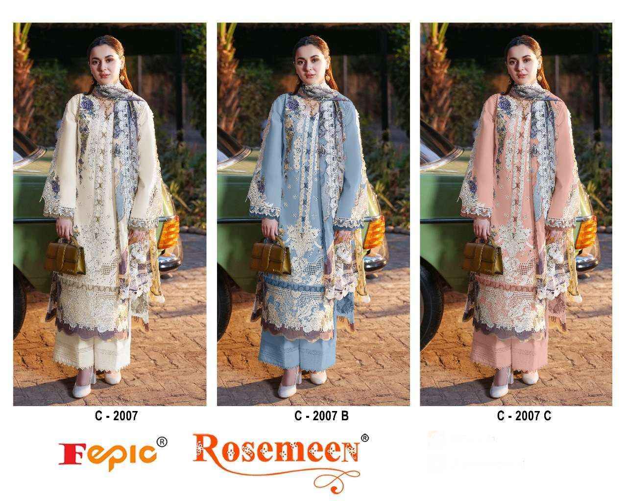Fepic Rosemeen C 2007 Cambric Cotton Dress Material Collection ( 3 Pcs Catalog )
