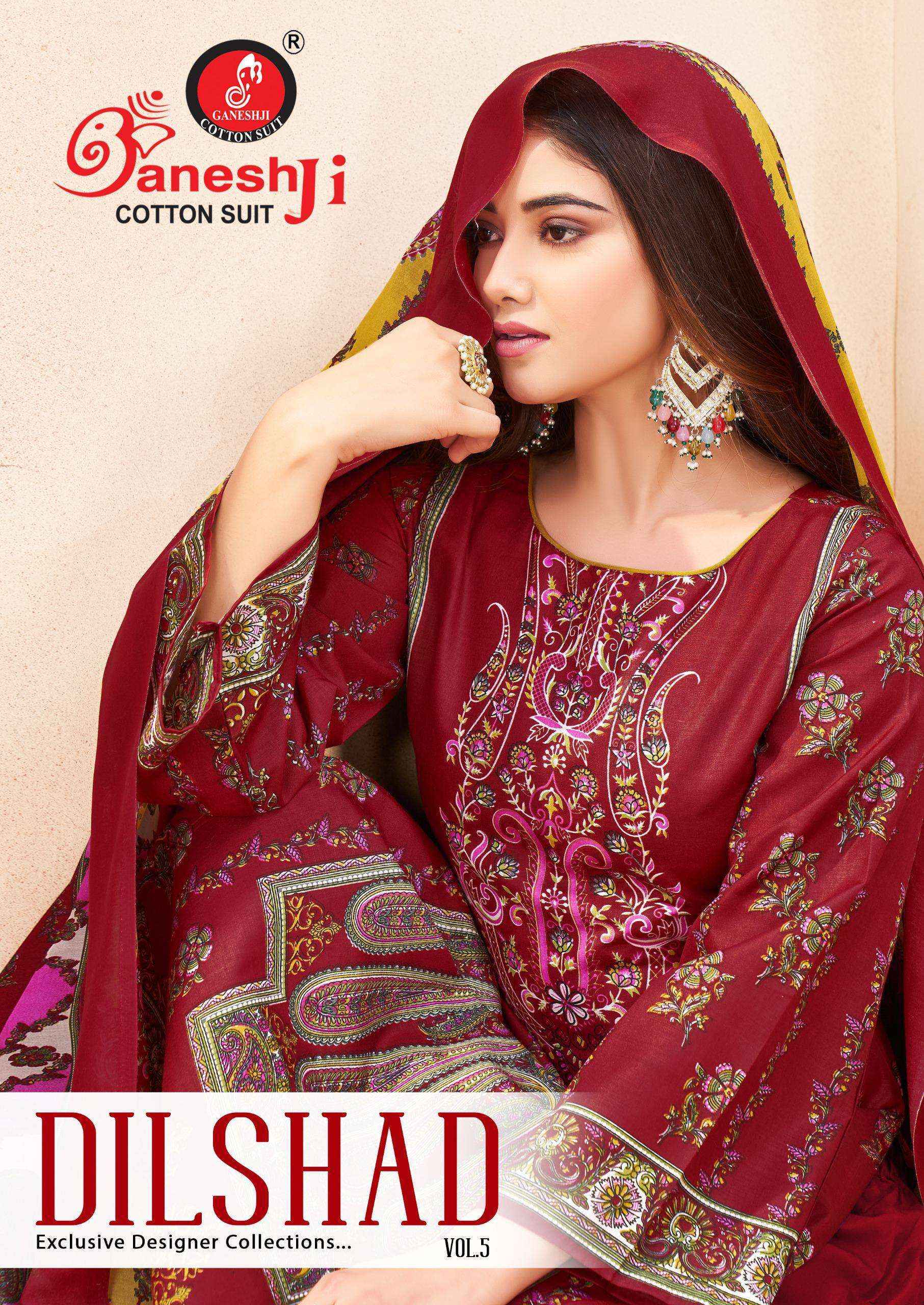 Ganesh Ji Dilshad Vol 5 Soft Cotton Dress Material Collection ( 8 Pcs Catalog )