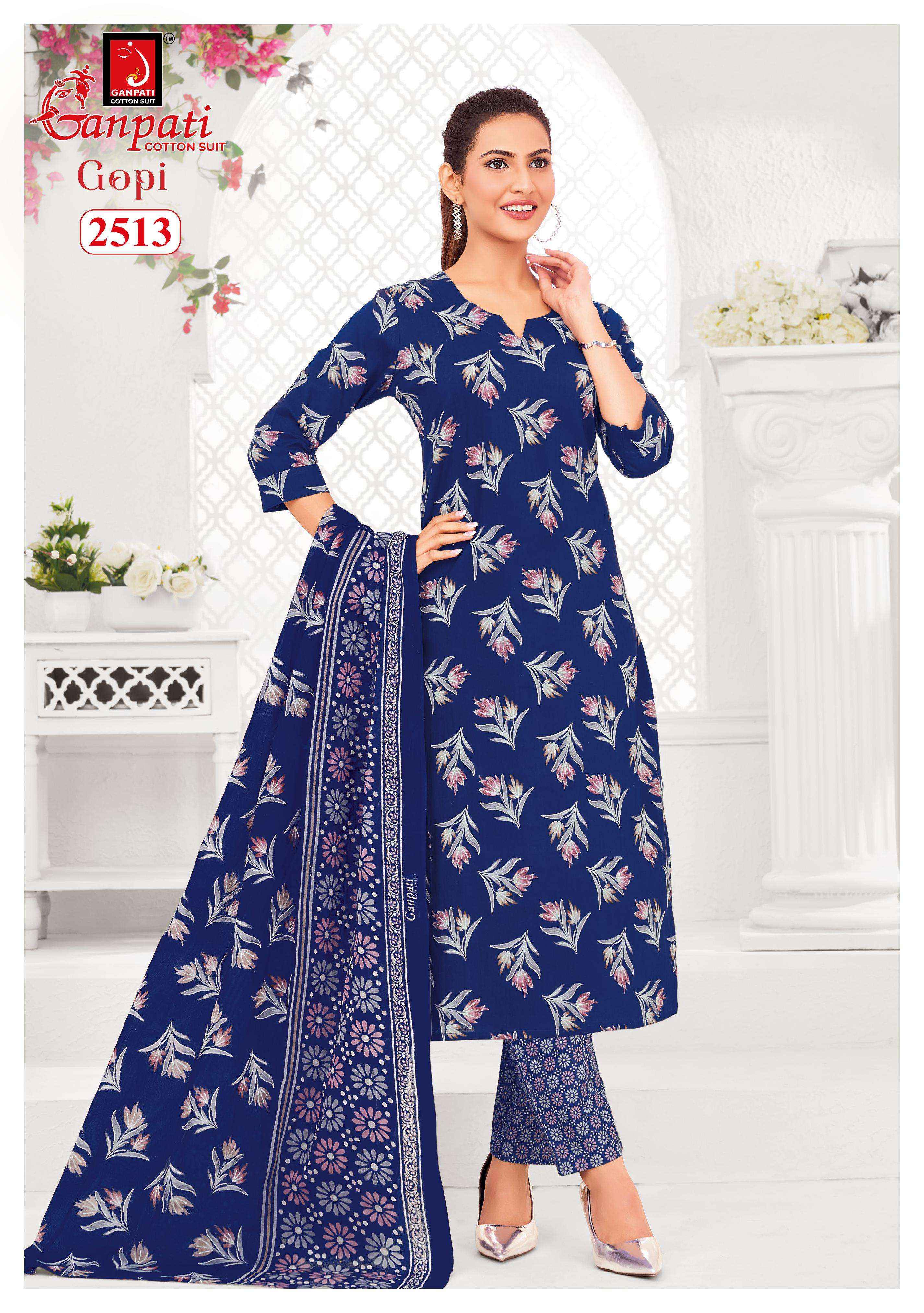 Ganpati Gopi Vol 13 Cotton Dress Material Wholesale Price ( 15 Pcs Catalog )
