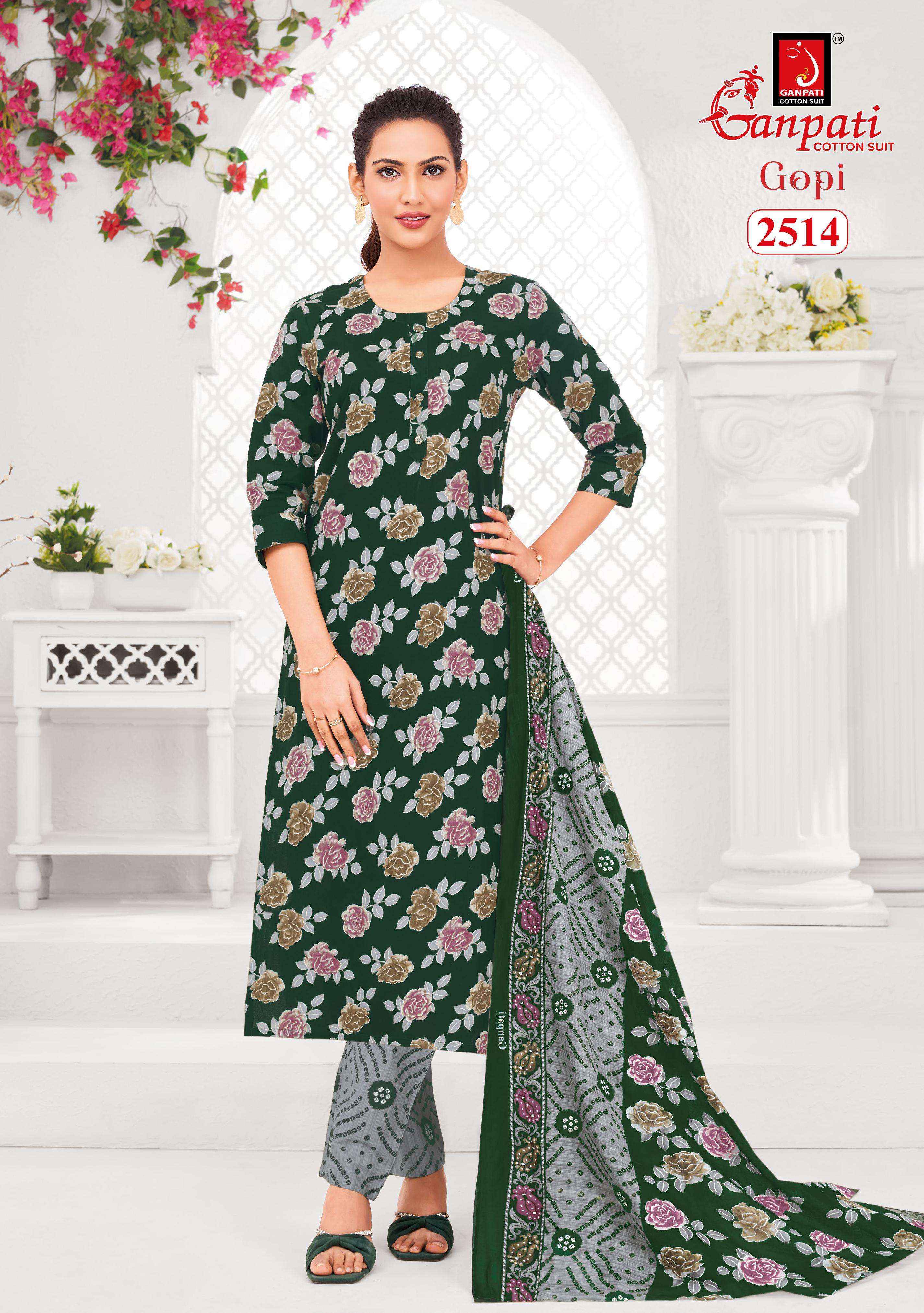 Ganpati Gopi Vol 13 Cotton Dress Material Wholesale Price ( 15 Pcs Catalog )