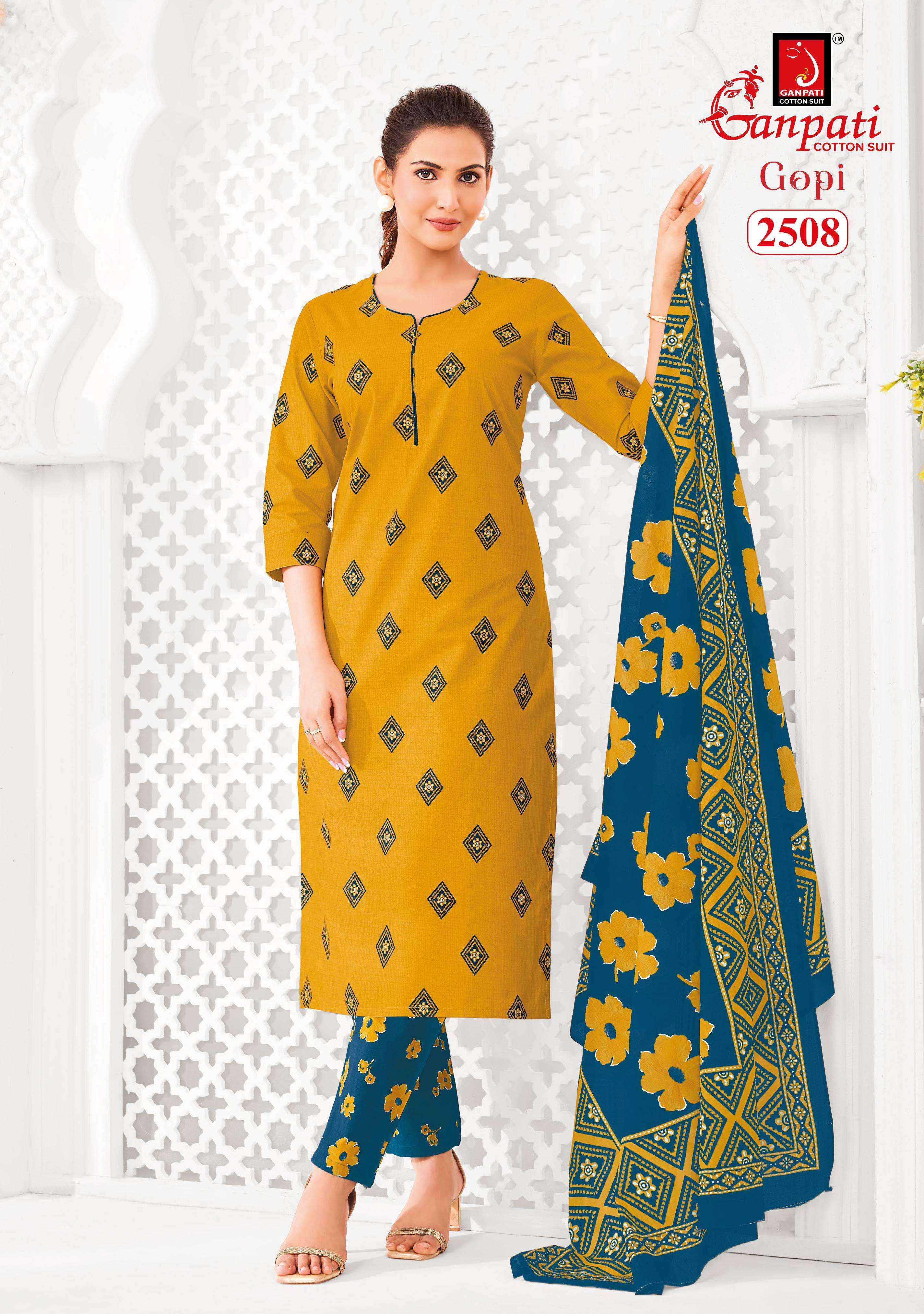 Ganpati Gopi Vol 13 Cotton Dress Material Wholesale Price ( 15 Pcs Catalog )