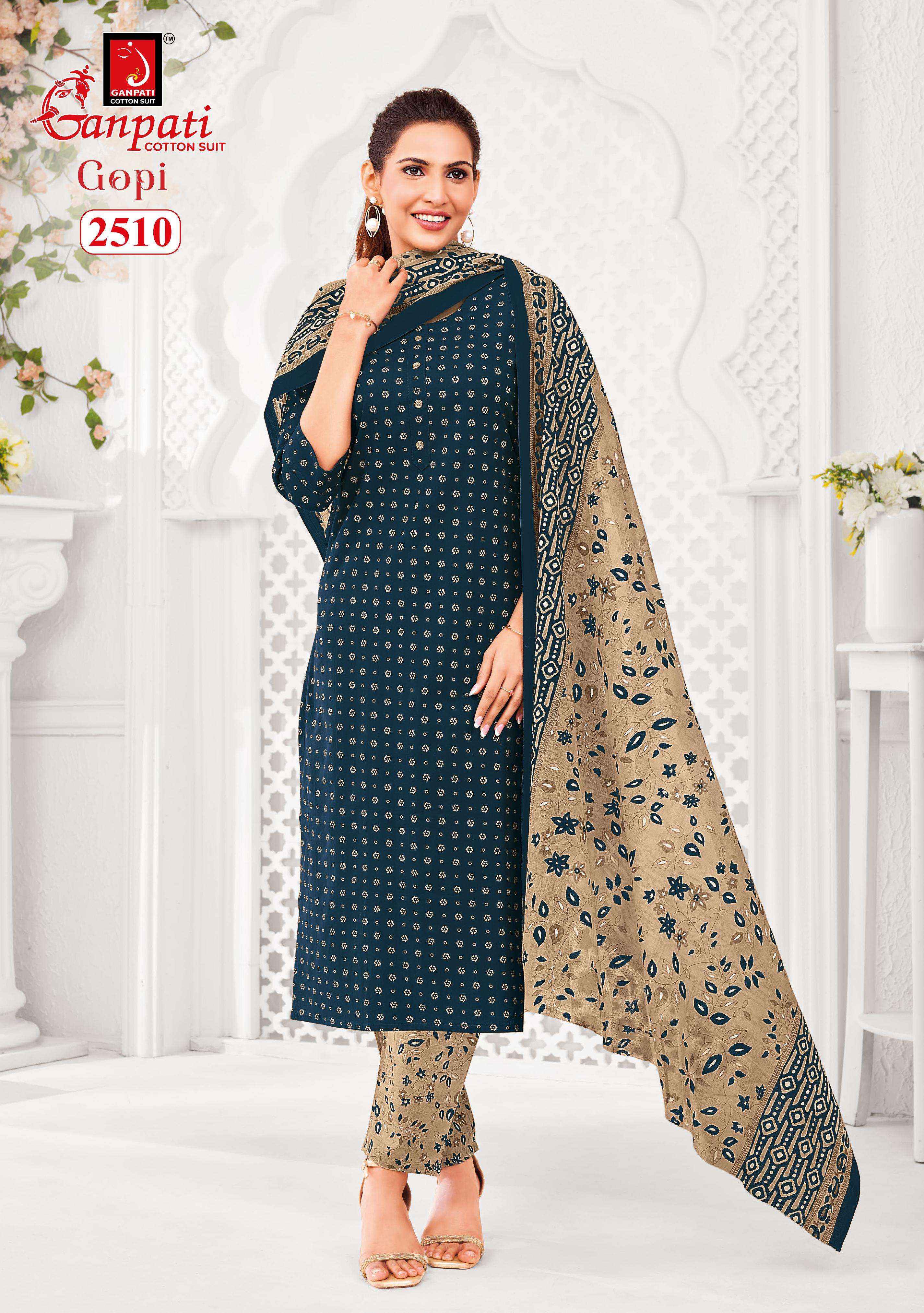 Ganpati Gopi Vol 13 Cotton Dress Material Wholesale Price ( 15 Pcs Catalog )