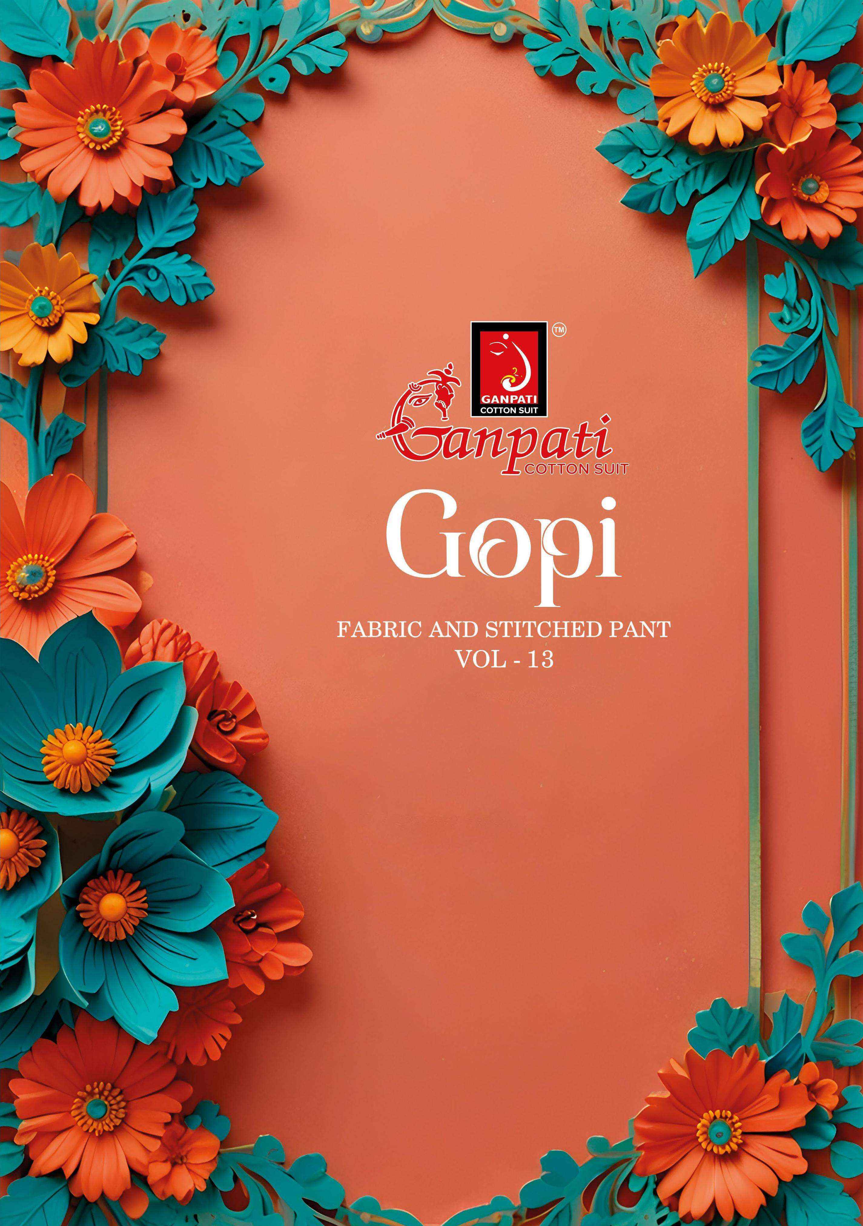 Ganpati Gopi Vol 13 Cotton Dress Material Wholesale Price ( 15 Pcs Catalog )