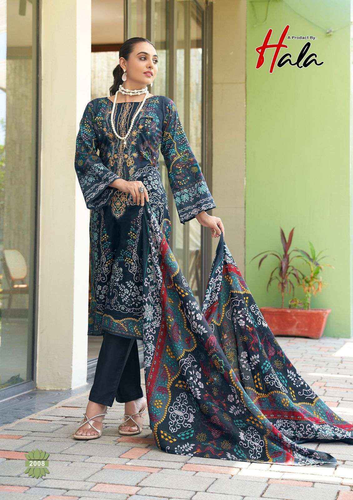 HALA NAIRA VOL 2 COTTON DIGITAL PRINTS WITH FANCY WORK SUIT COLLECTION ( 8 PCS CATALOG )