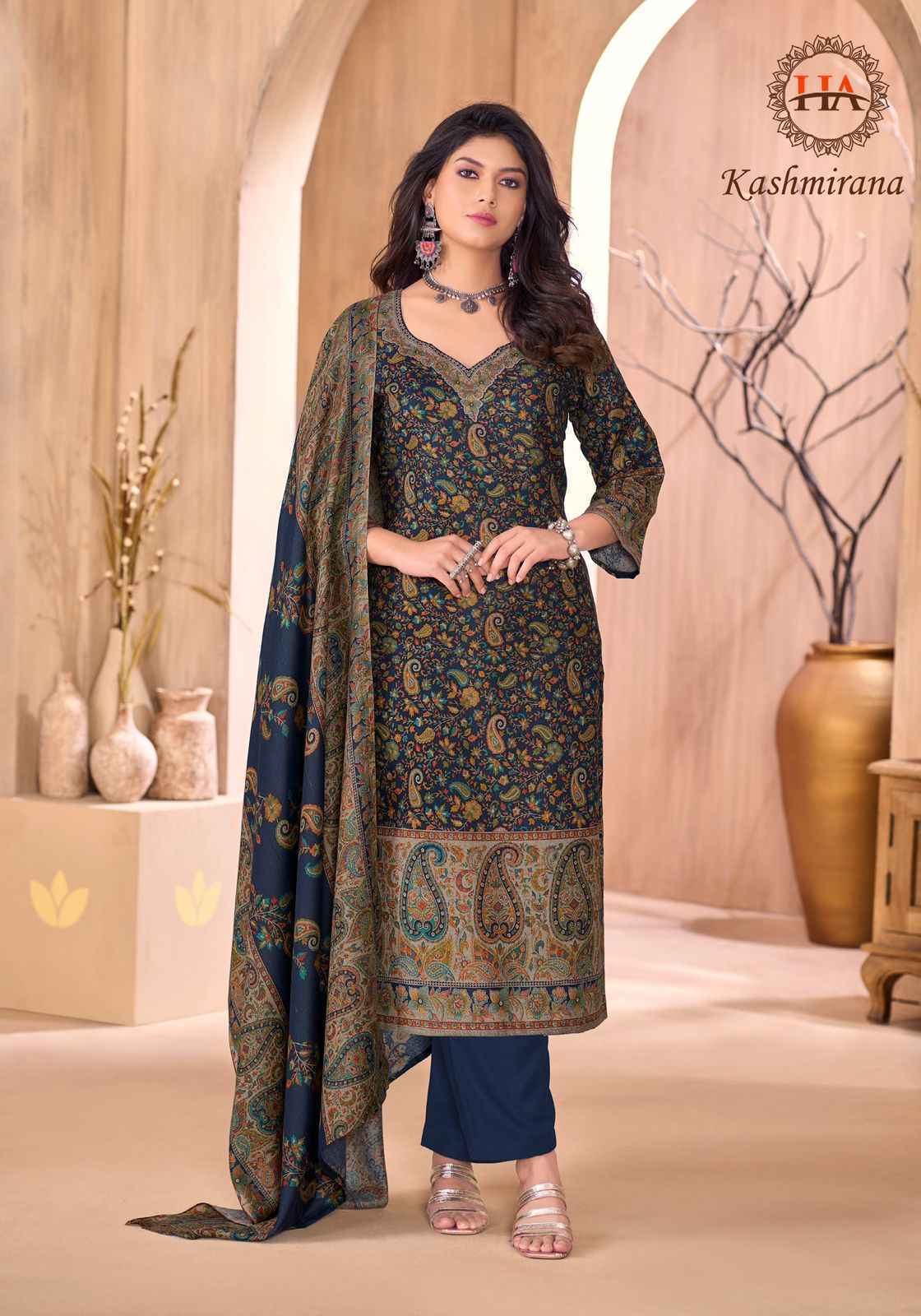 Harshit Fashion Kashmirana Pashmina Dress Material Wholesale Price ( 6 Pcs Catalog )
