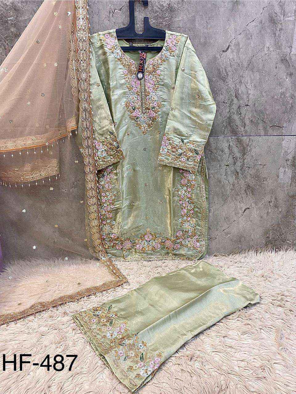 HOOR TEX DESIGN NO - HF 487 HEAVY JIMMY CHOO READYMADE PAKISTANI SUIT