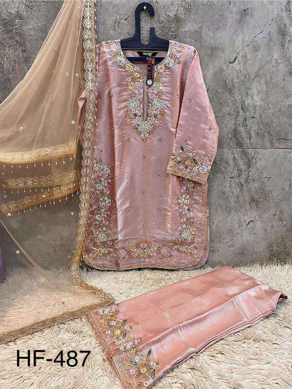 HOOR TEX DESIGN NO - HF 487 HEAVY JIMMY CHOO READYMADE PAKISTANI SUIT