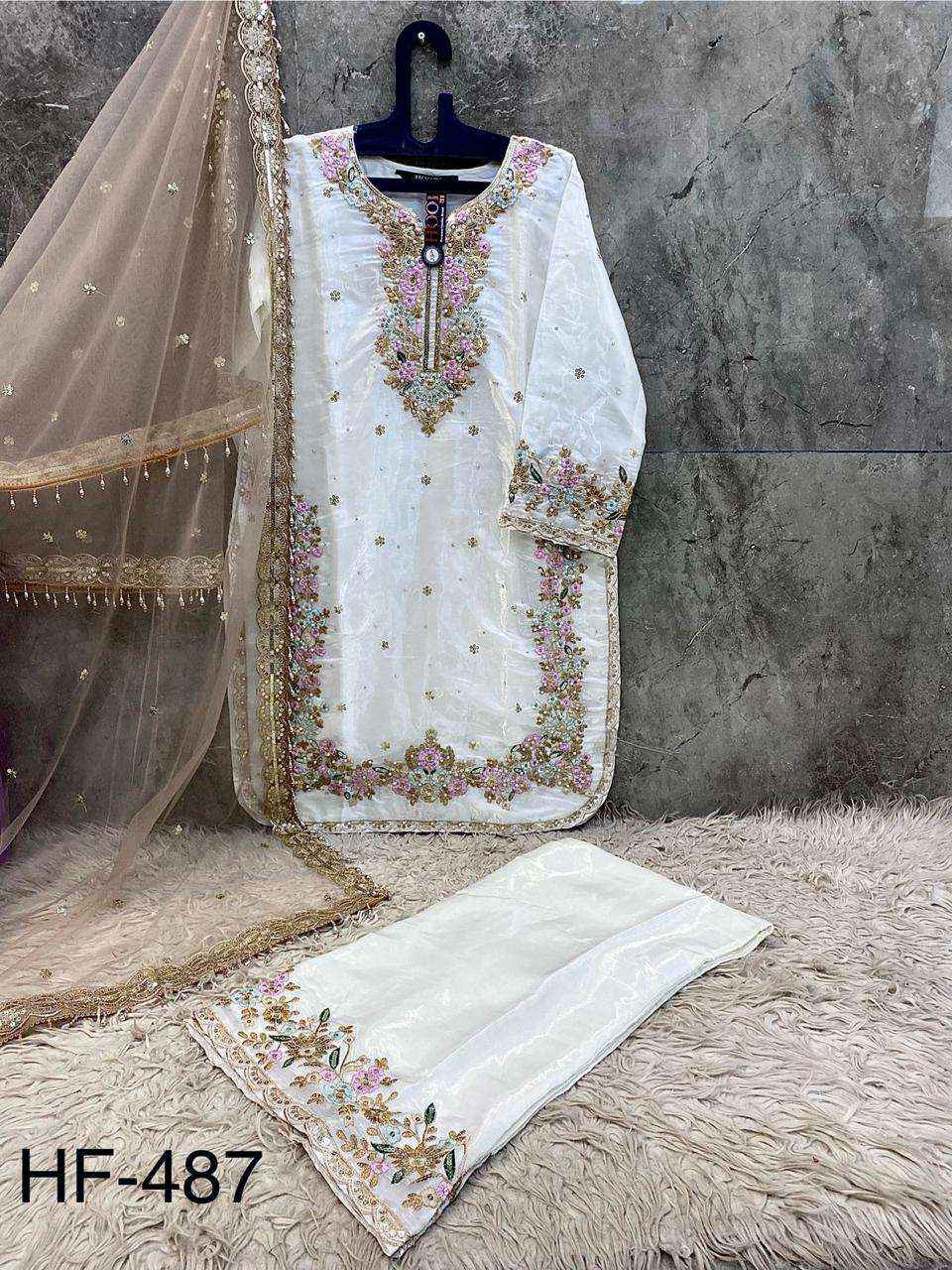 HOOR TEX DESIGN NO - HF 487 HEAVY JIMMY CHOO READYMADE PAKISTANI SUIT