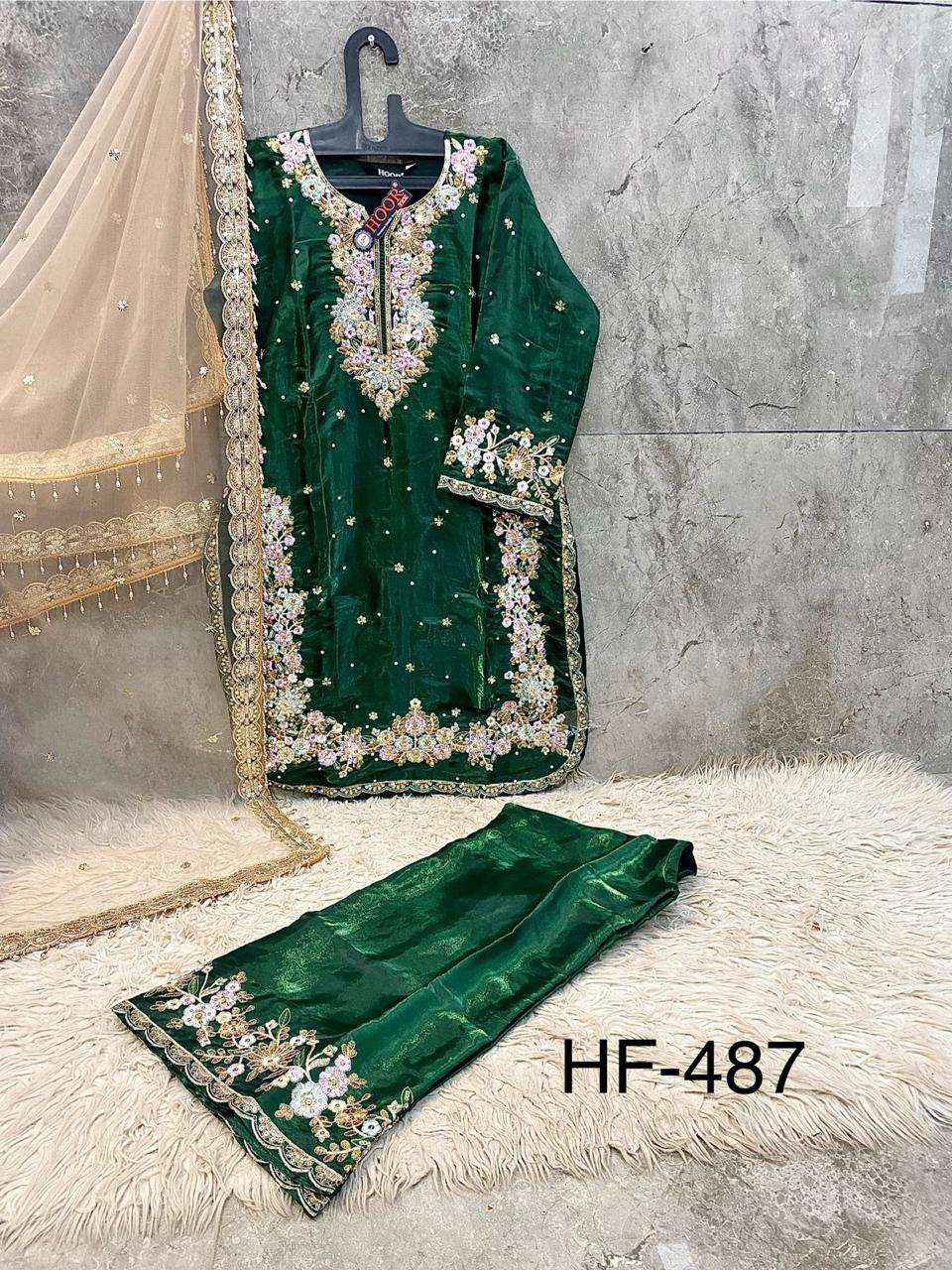 HOOR TEX DESIGN NO - HF 487 HEAVY JIMMY CHOO READYMADE PAKISTANI SUIT