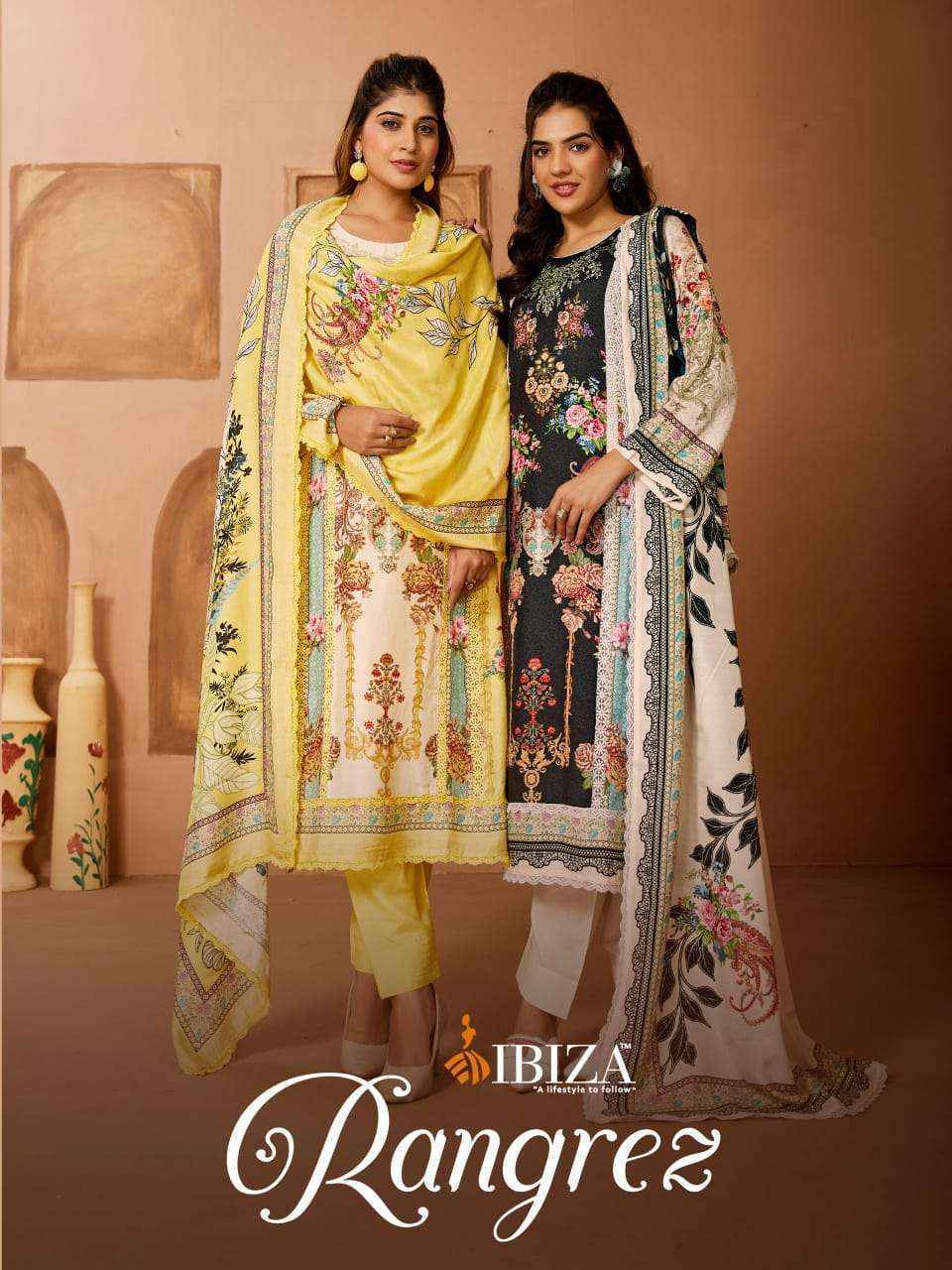 Ibiza Rangrez Bemberg Muslin Dress Material Collection ( 6 Pcs Catalog )