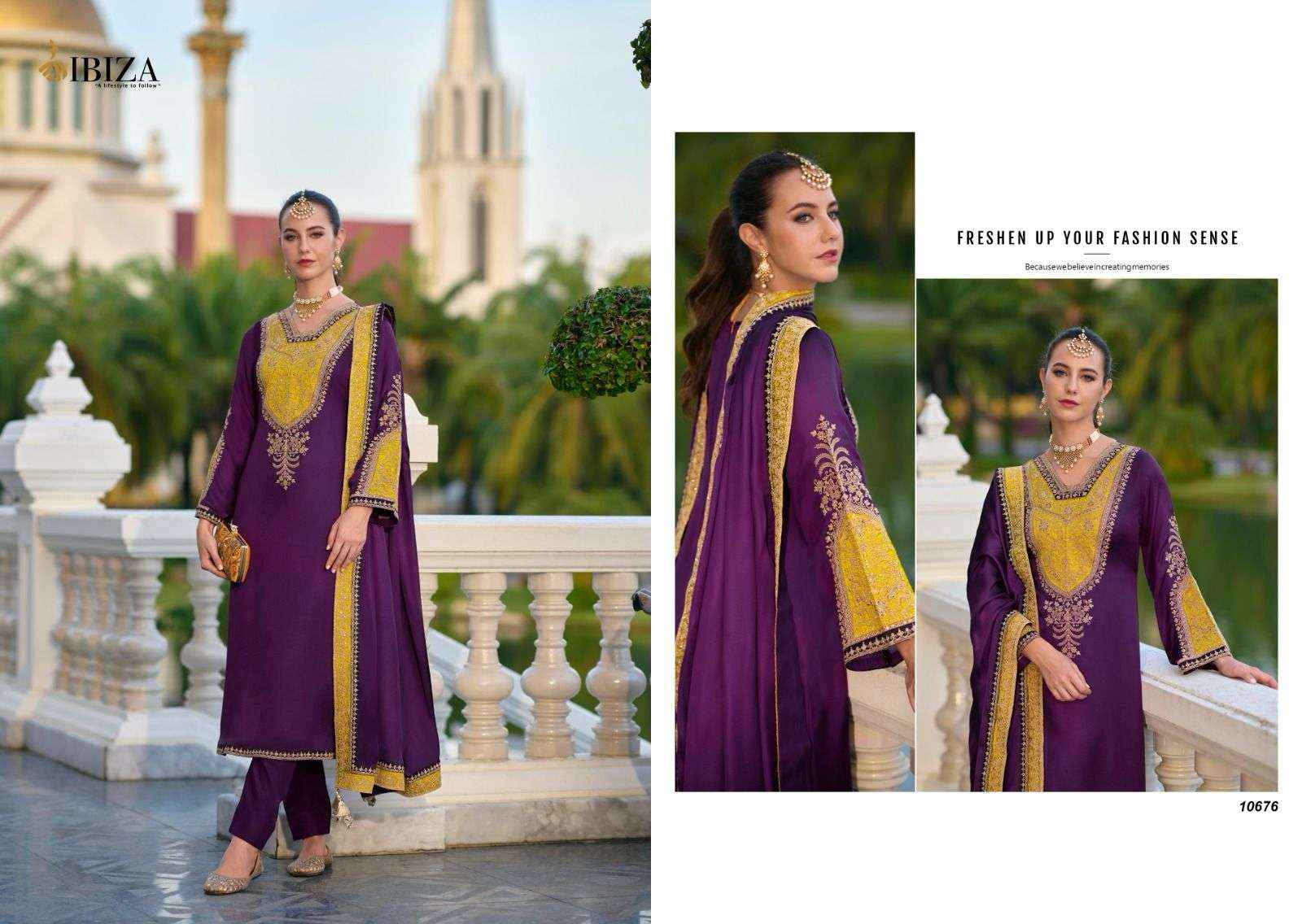 Ibiza Rasm Partywear Style Pure Gaji Silk Designer Suit Collection ( 4 Pcs Catalog )