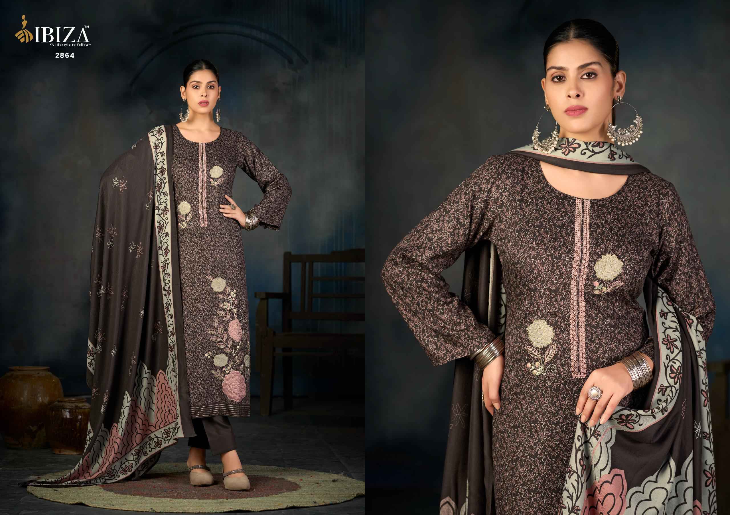 Ibiza Virasat Viscouse Pashmina Dress Material Collection ( 4 Pcs Catalog )