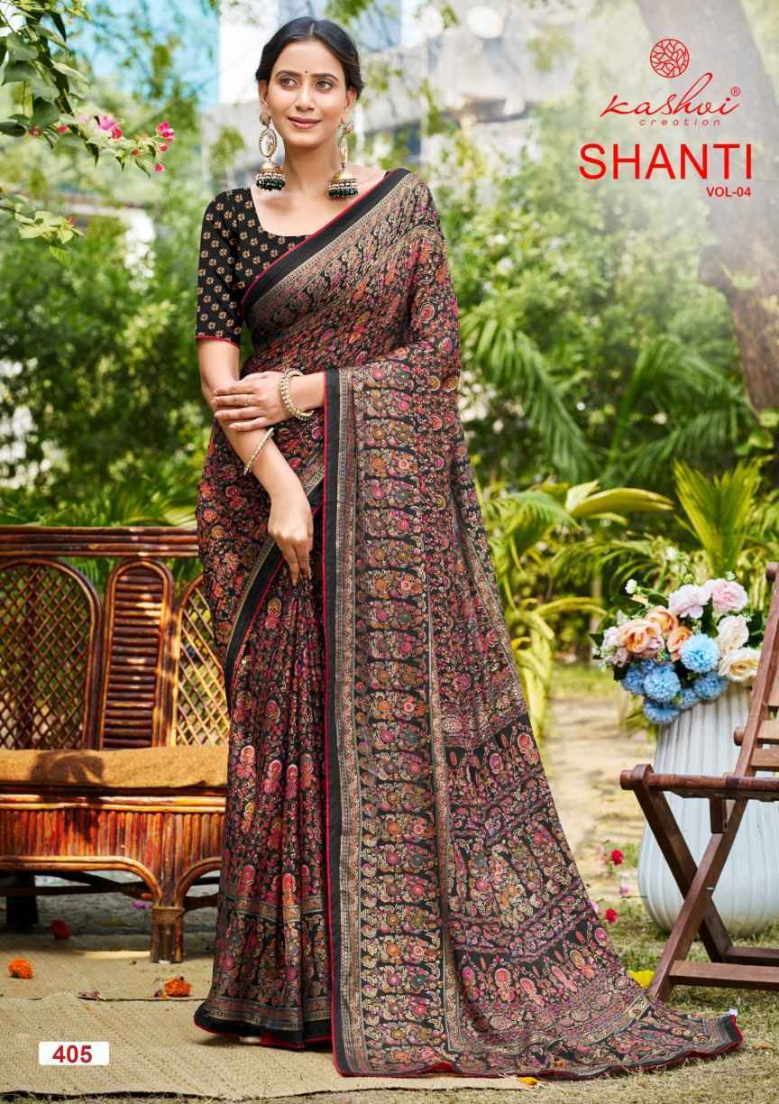 Kashvi Shanti Vol 4 Moss Foil Saree Collection ( 8 Pcs Catalog )