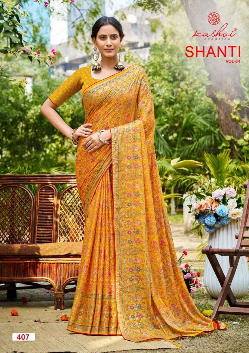 Kashvi Shanti Vol 4 Moss Foil Saree Collection ( 8 Pcs Catalog )