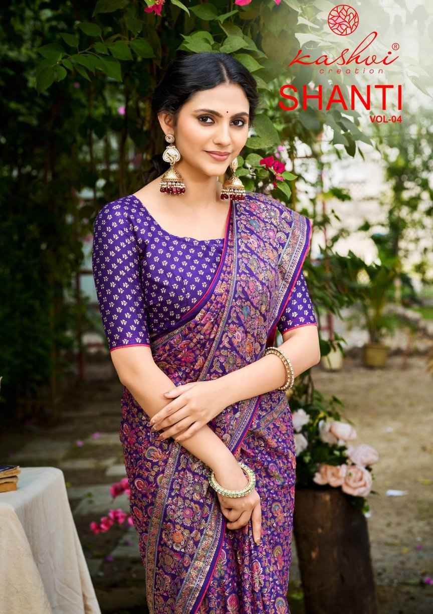 Kashvi Shanti Vol 4 Moss Foil Saree Collection ( 8 Pcs Catalog )
