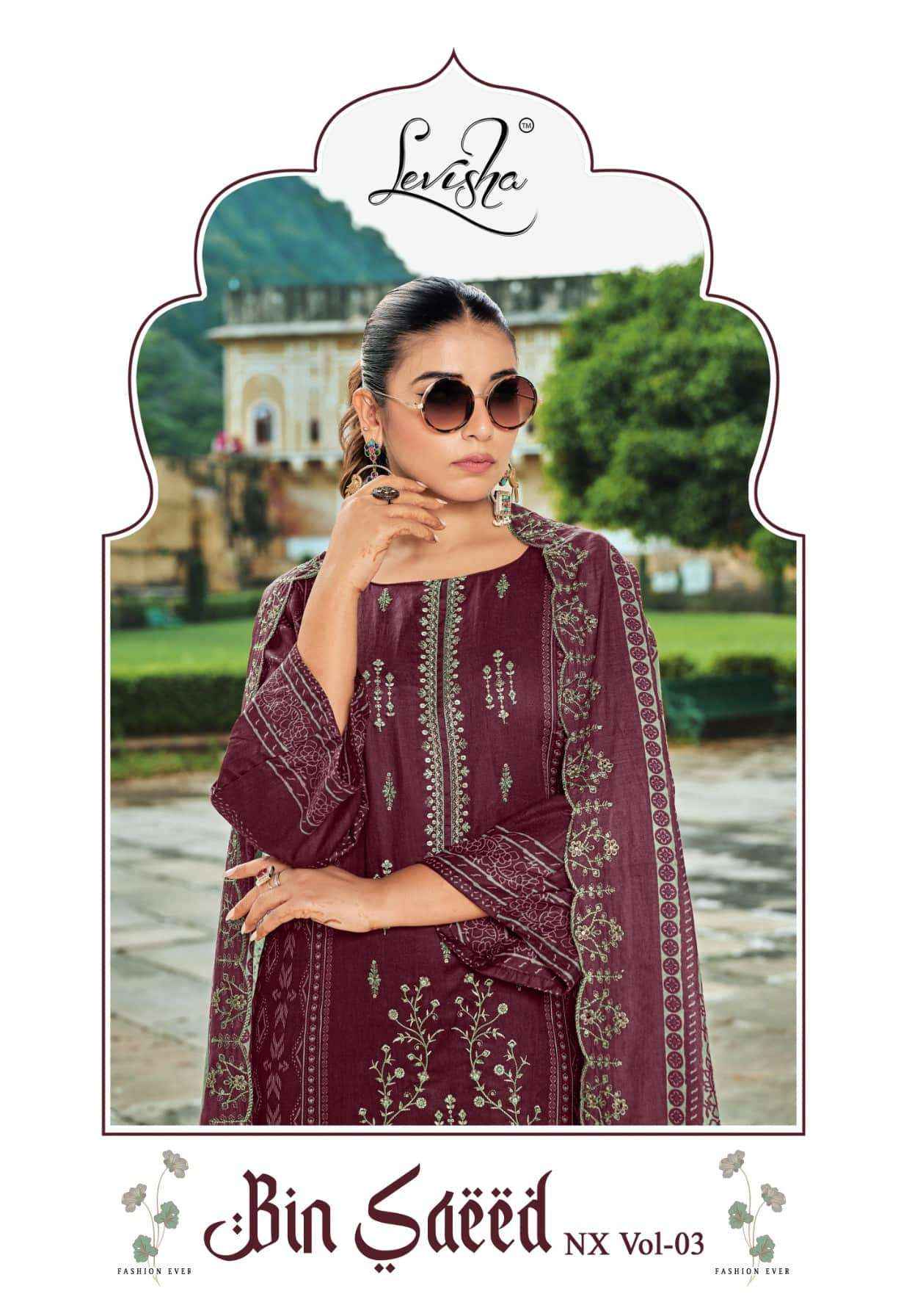 Levisha Bin Saeed Nx Vol 3 Exclusive Pakistani Style Cotton Suit Wholesale Collection ( 6 Pcs Catalog )