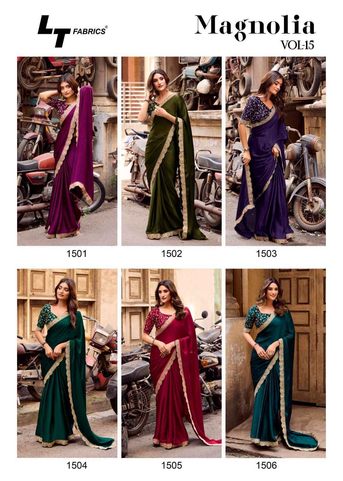 LT Fabrics Mangolia Vol 15 Malai Silk Saree Collection ( 6 Pcs Catalog )
