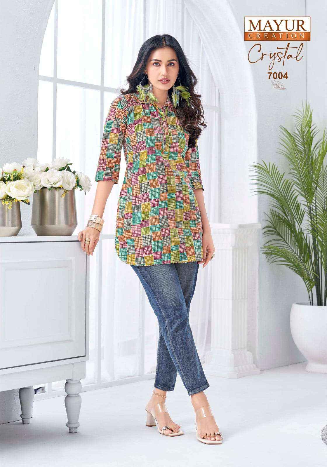 Mayur Crystal Vol 7 Pue Cotton Short Tops Wholesale Catalogue Surat ( 12 Pcs Catalogue )