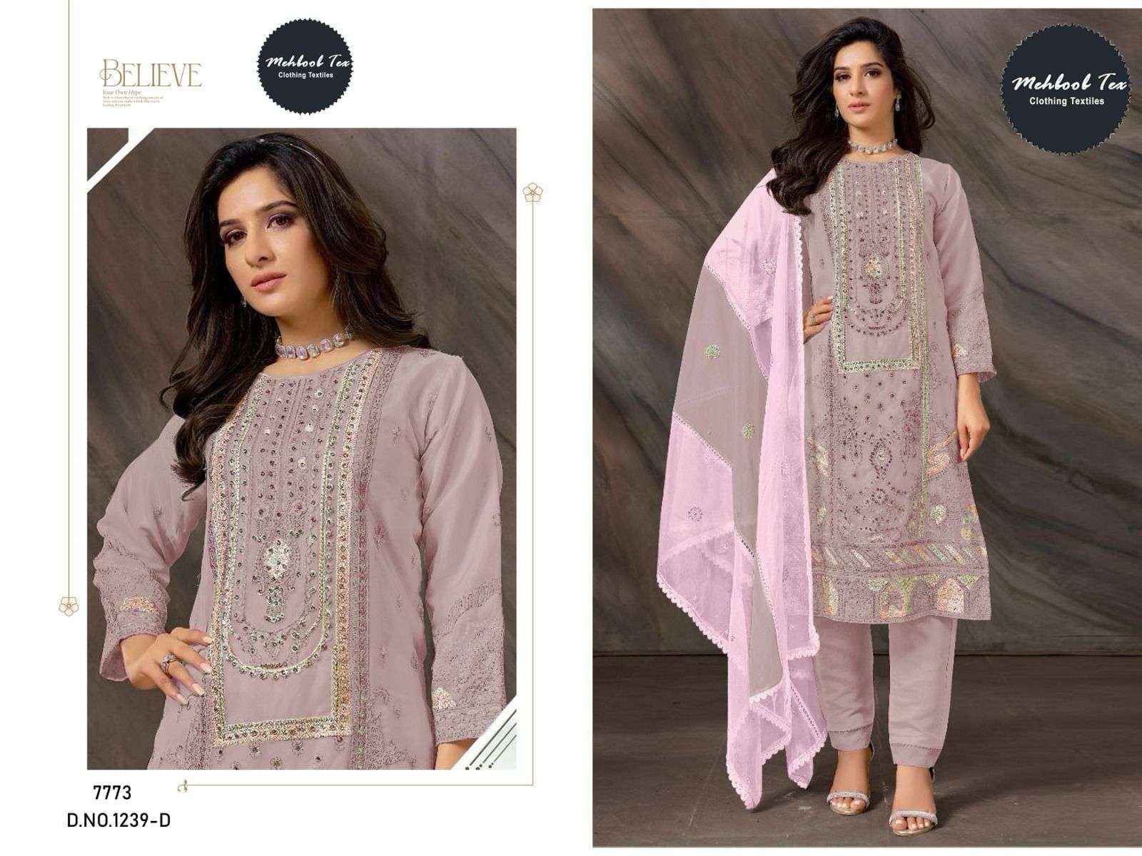 MEHBOOB TEX DESIGN NO - 1239 ABCD GEORGETTE HEAVY EMBROIDERED HAND WORK PAKISTANI SUIT