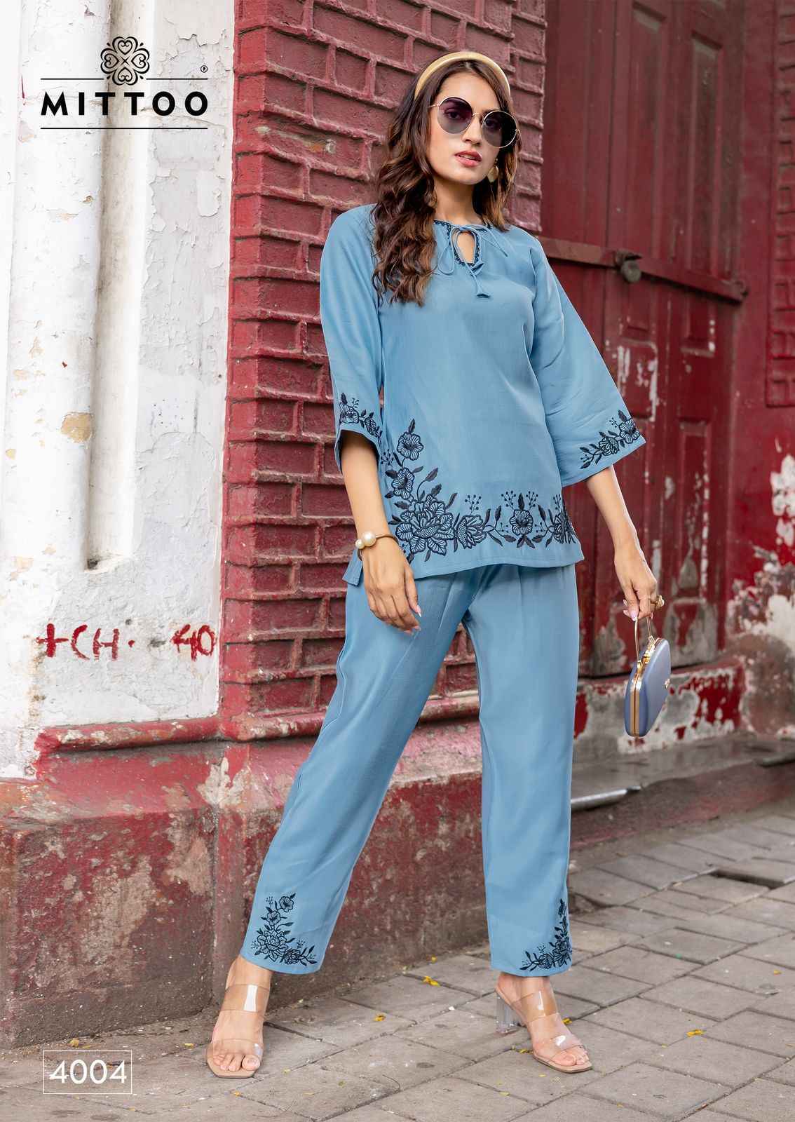 Mittoo Classic Viscose Weaving Co Ord Set Wholesale Catalog Price ( 5 pcs Catalogue )