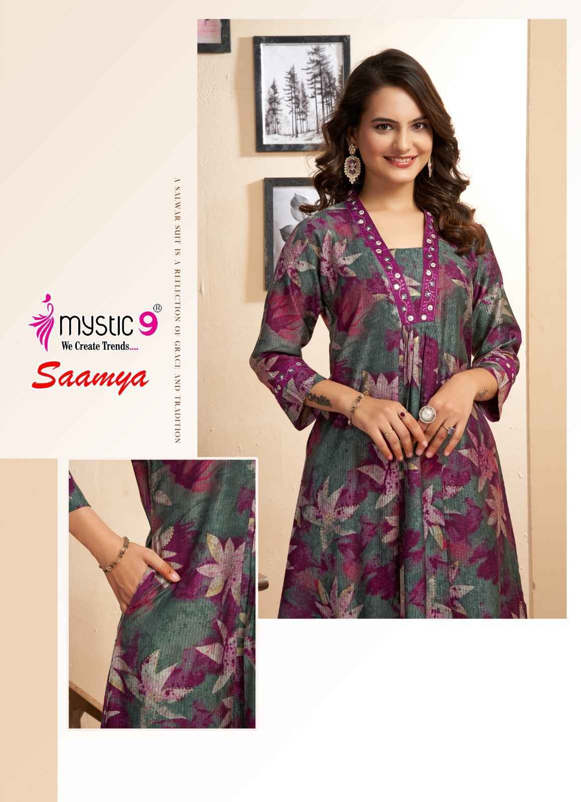 Mystic 9 Saamya Vol 1 Berlin Foil Co Ord Set Collection ( 10 Pcs Catalog )