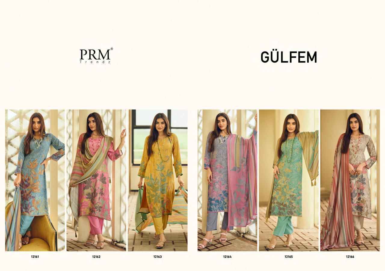 PRM Trendz Gulfem Viscouse Pashmina Dress Material Wholesale Price ( 6 Pcs Catalog )