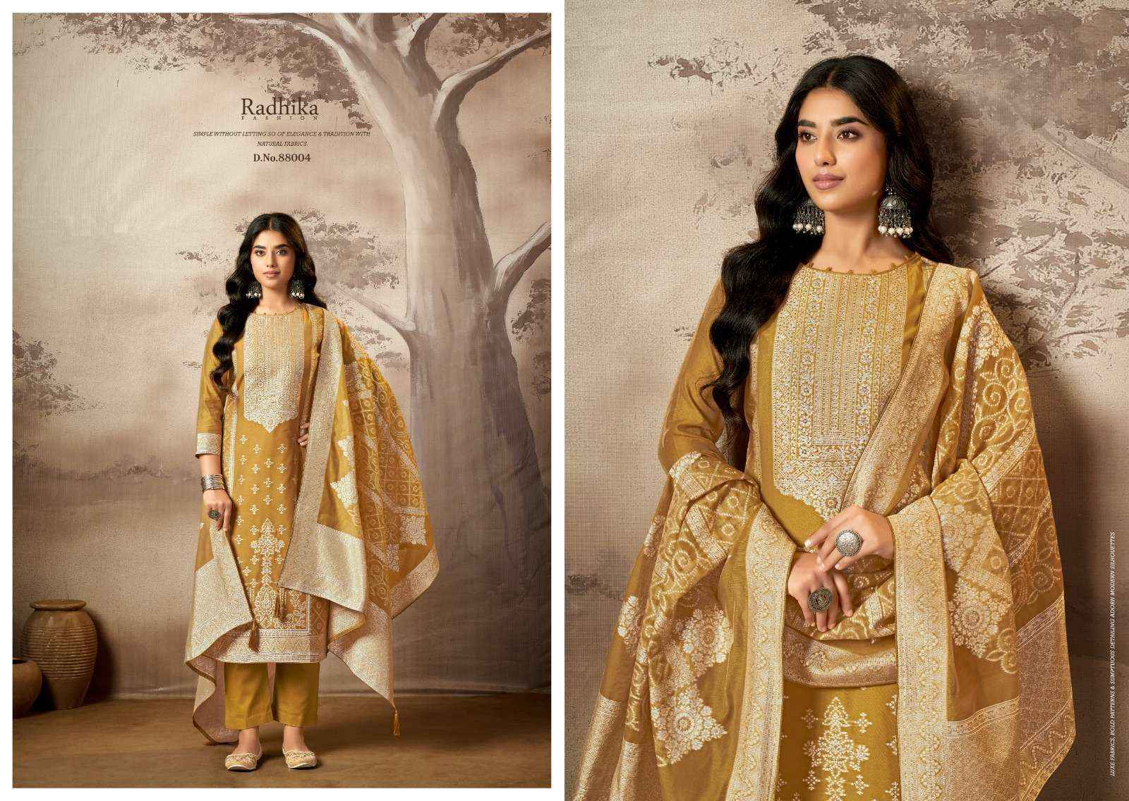 Radhika Azara Banarsi Adha Vol 8 Fancy Cotton Jacquard Suit Wholesale Price ( 6 Pcs Catalog )