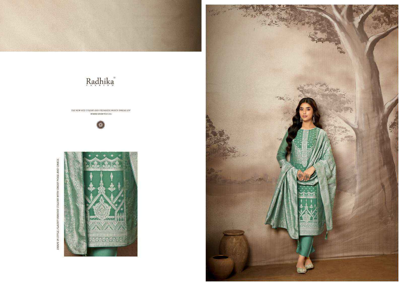 Radhika Azara Banarsi Adha Vol 8 Fancy Cotton Jacquard Suit Wholesale Price ( 6 Pcs Catalog )