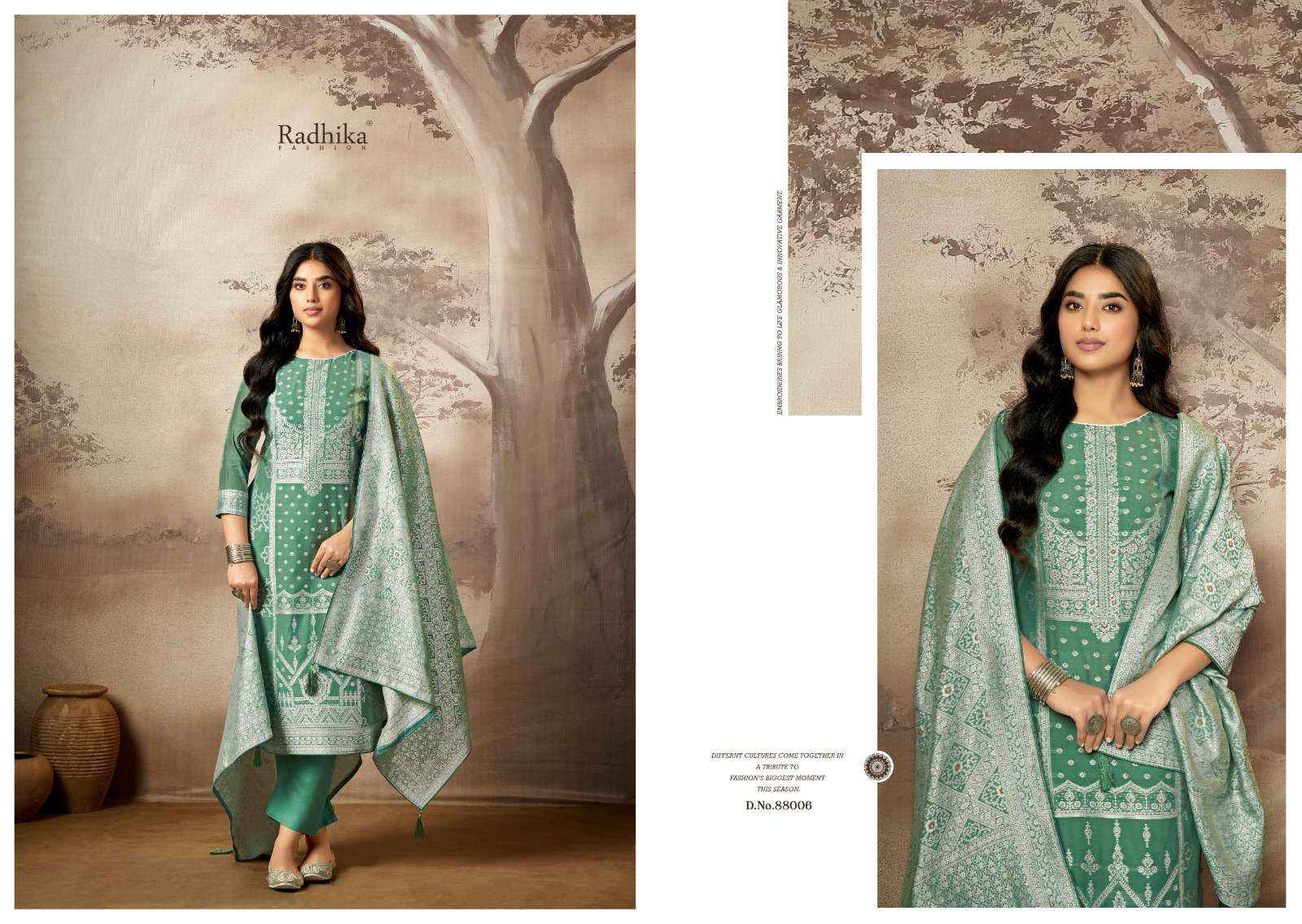 Radhika Azara Banarsi Adha Vol 8 Fancy Cotton Jacquard Suit Wholesale Price ( 6 Pcs Catalog )
