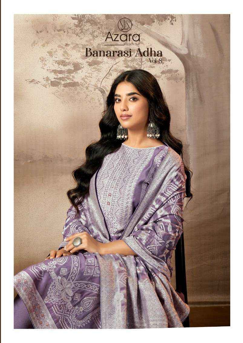 Radhika Azara Banarsi Adha Vol 8 Fancy Cotton Jacquard Suit Wholesale Price ( 6 Pcs Catalog )