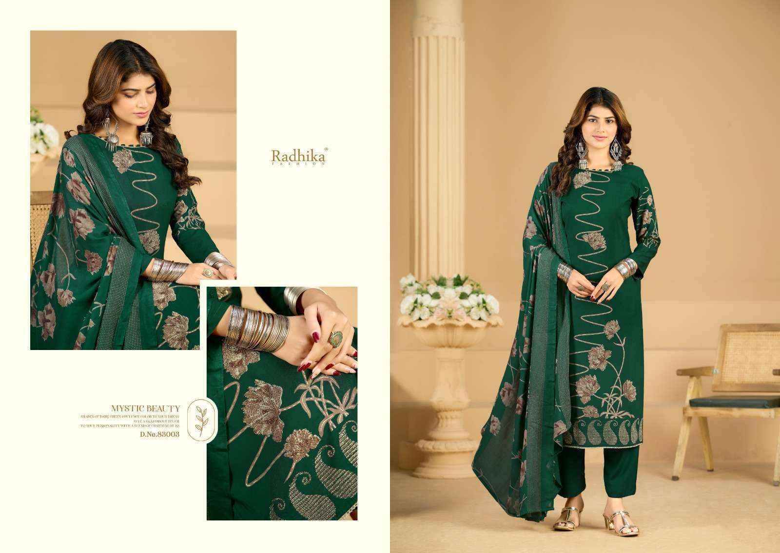 Radhika Fashion Azara Firoza Viscose Rayon Dress Material Wholesale Price ( 4 Pcs Catalog )