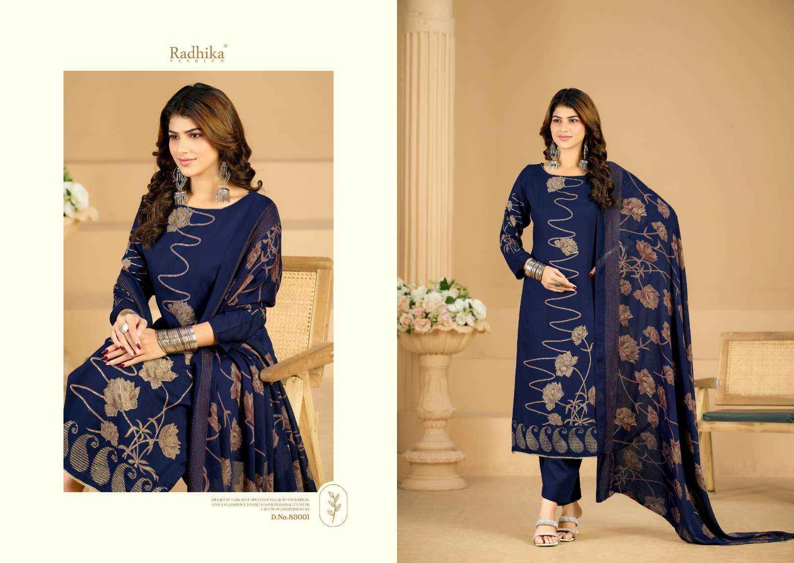 Radhika Fashion Azara Firoza Viscose Rayon Dress Material Wholesale Price ( 4 Pcs Catalog )