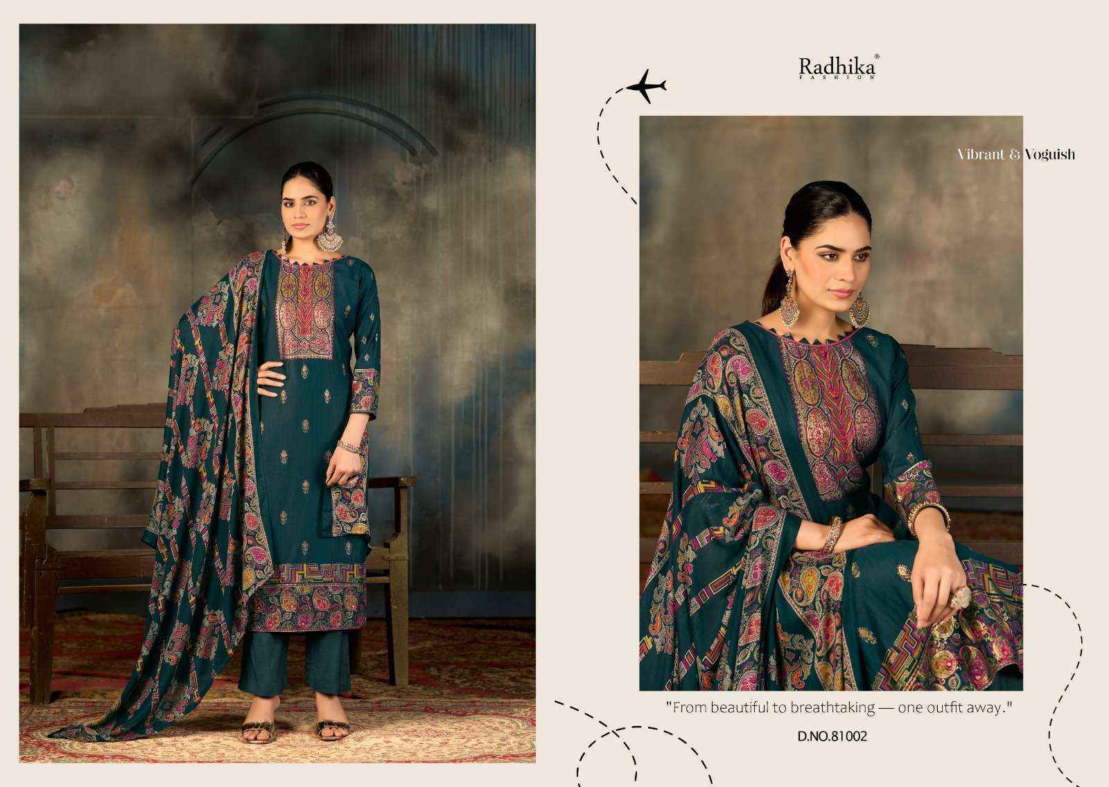 Radhika Fashion Azara Niharika Viscose Dress Material Collection ( 4 Pcs Catalog )