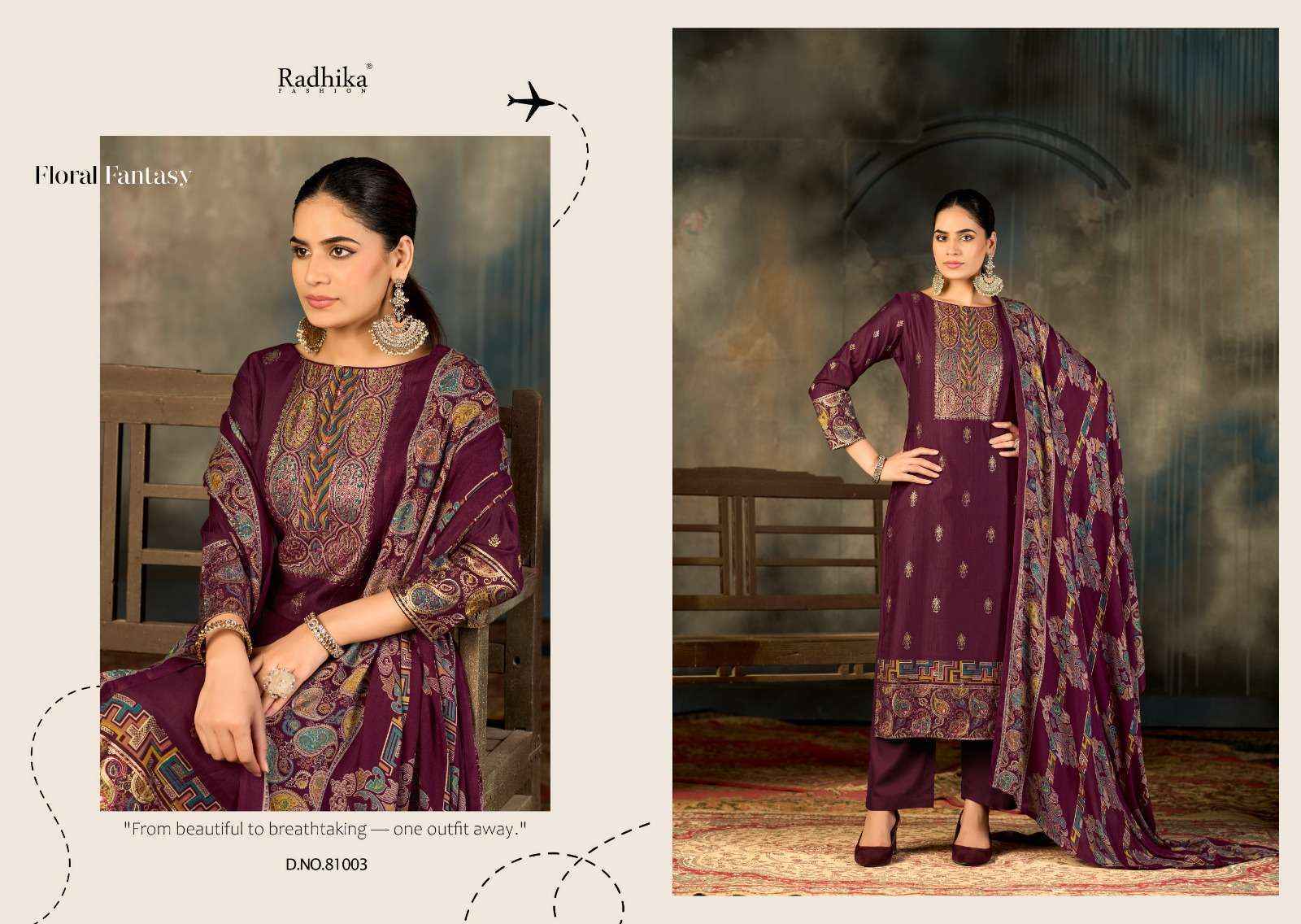 Radhika Fashion Azara Niharika Viscose Dress Material Collection ( 4 Pcs Catalog )