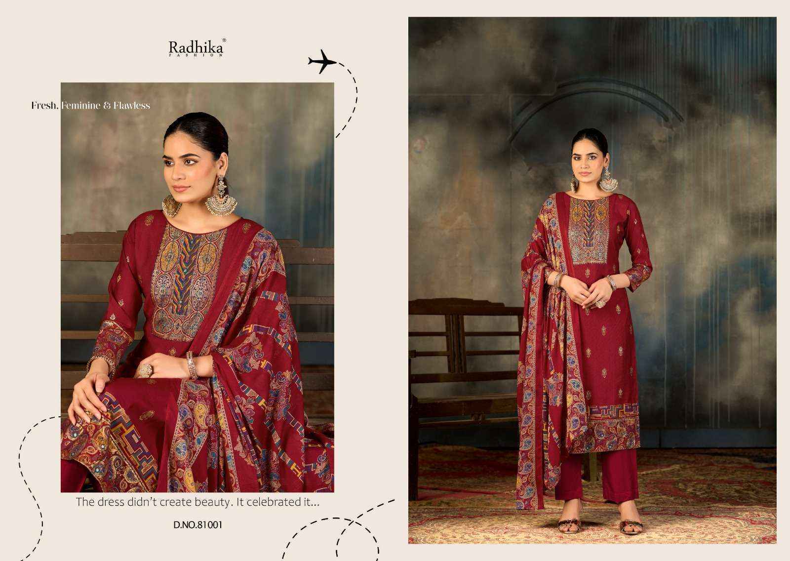 Radhika Fashion Azara Niharika Viscose Dress Material Collection ( 4 Pcs Catalog )