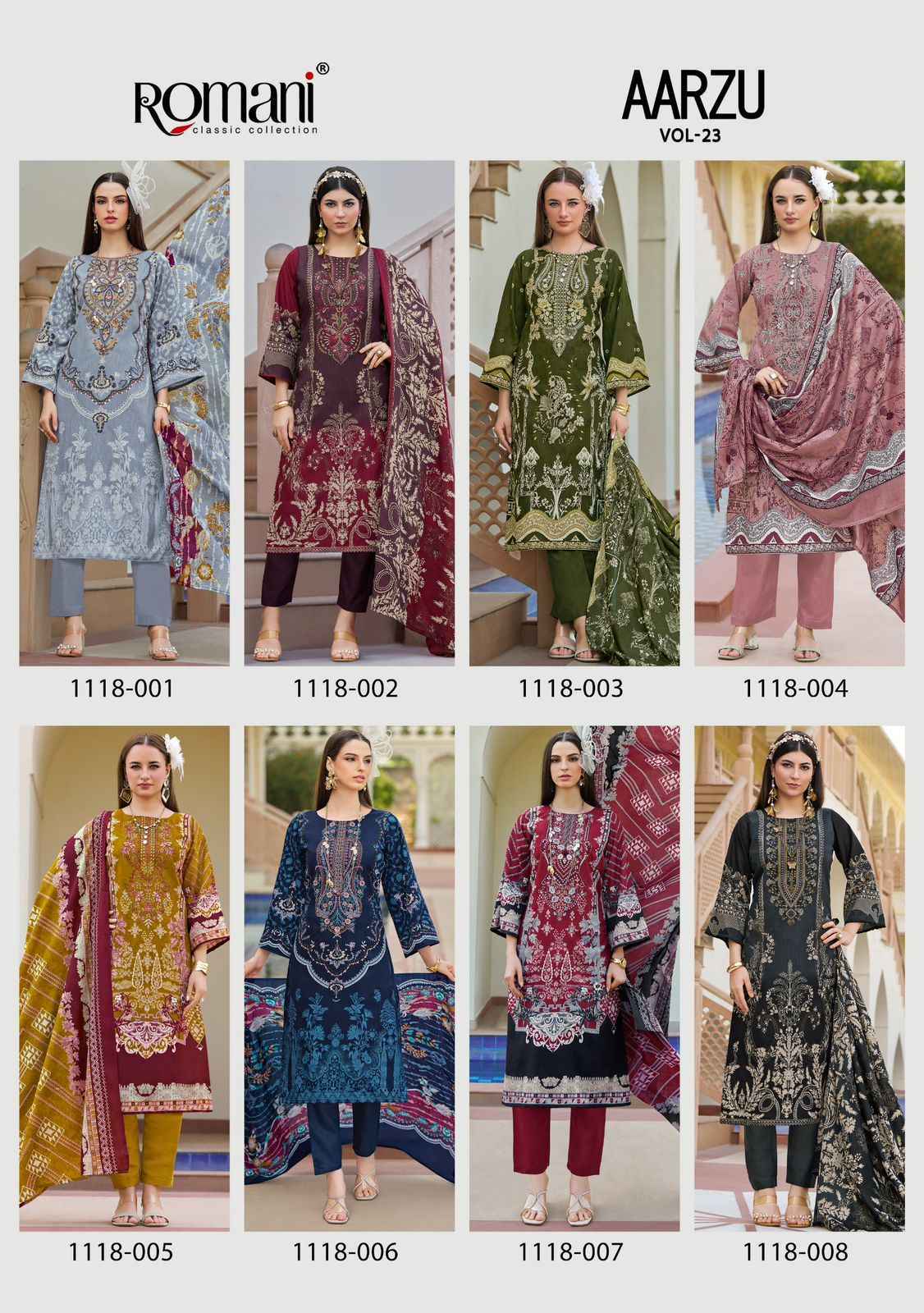 Romani Aarzu Vol 23 Cotton Dress Material Wholesale Price ( 8 Pcs Catalog )
