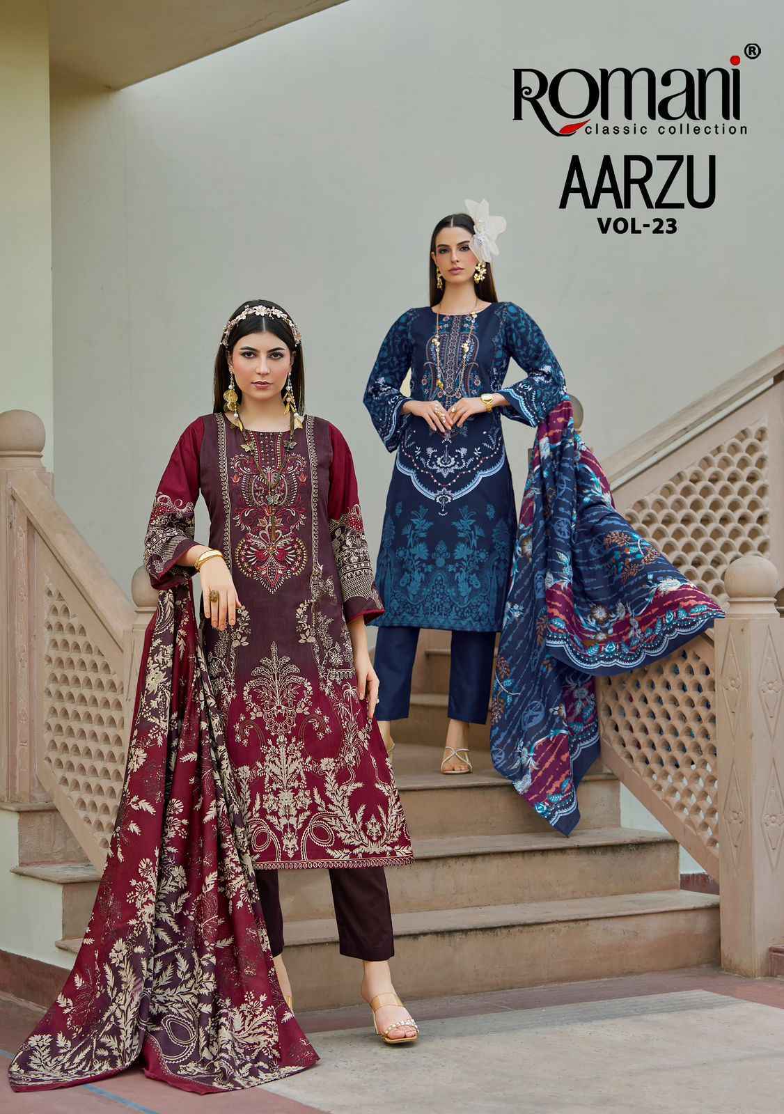 Romani Aarzu Vol 23 Cotton Dress Material Wholesale Price ( 8 Pcs Catalog )