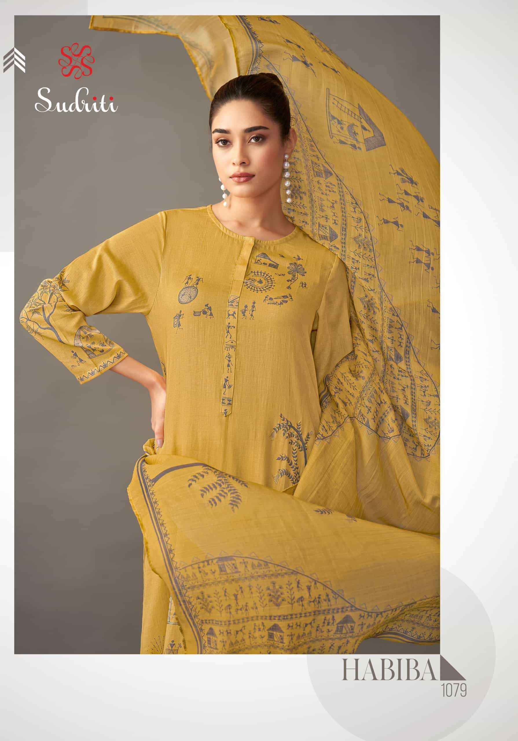 Sudriti Habiba Italian Satin Dress Material Collection ( 6 Pcs Catalog )