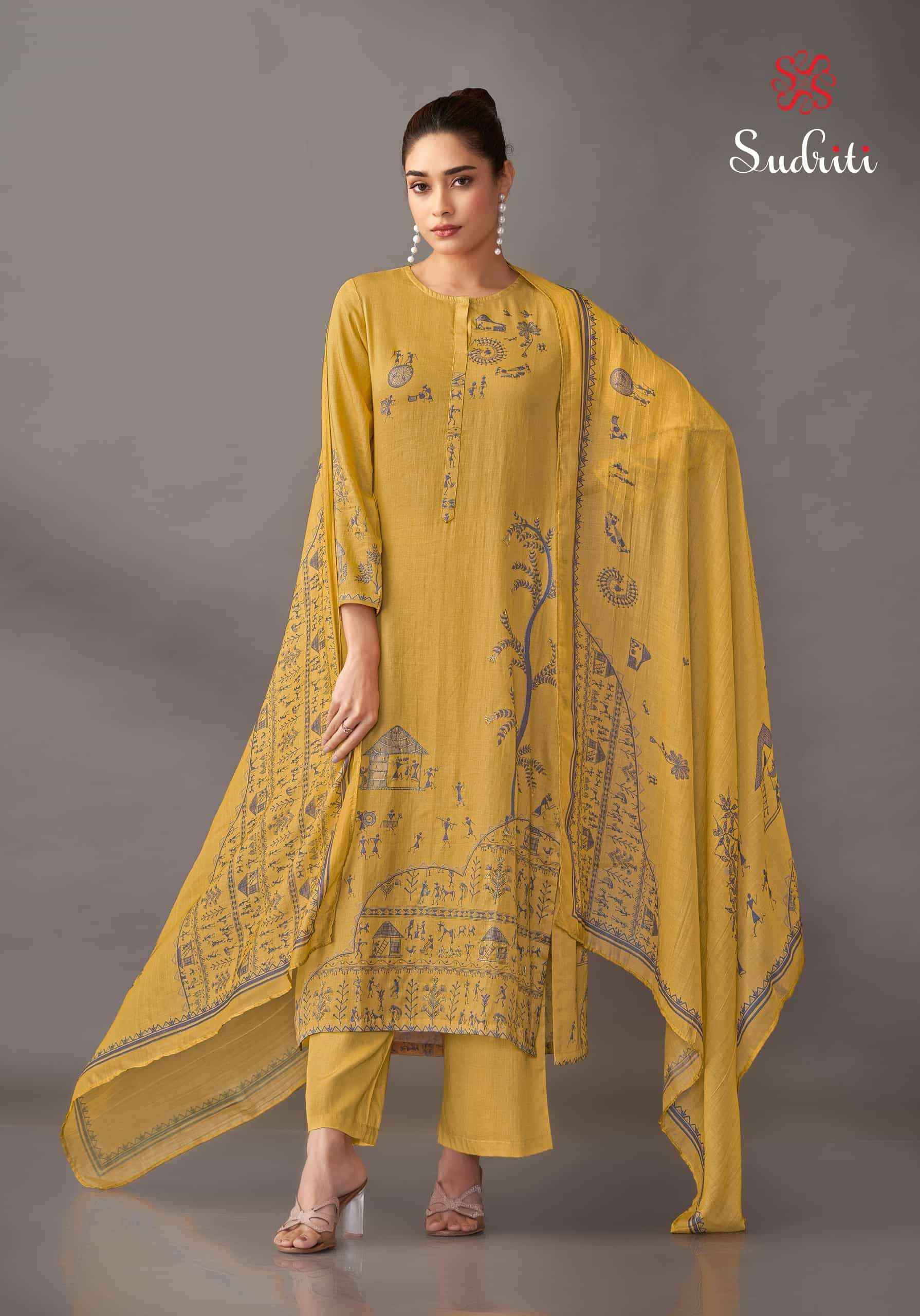 Sudriti Habiba Italian Satin Dress Material Collection ( 6 Pcs Catalog )