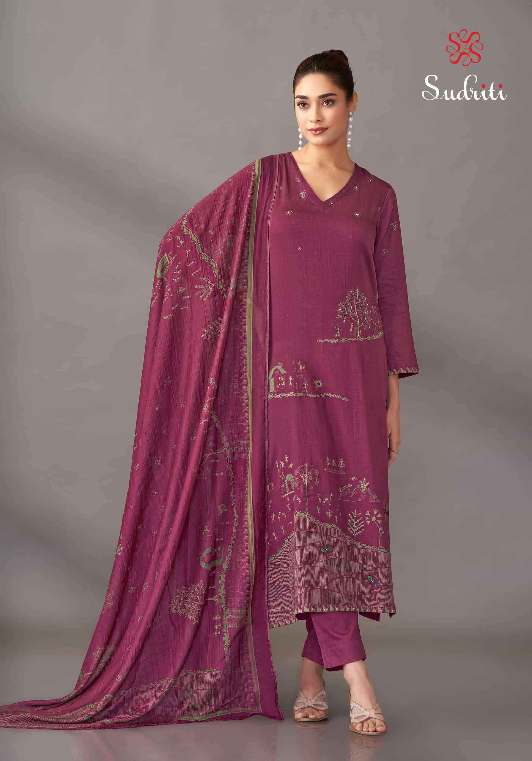 Sudriti Habiba Italian Satin Dress Material Collection ( 6 Pcs Catalog )