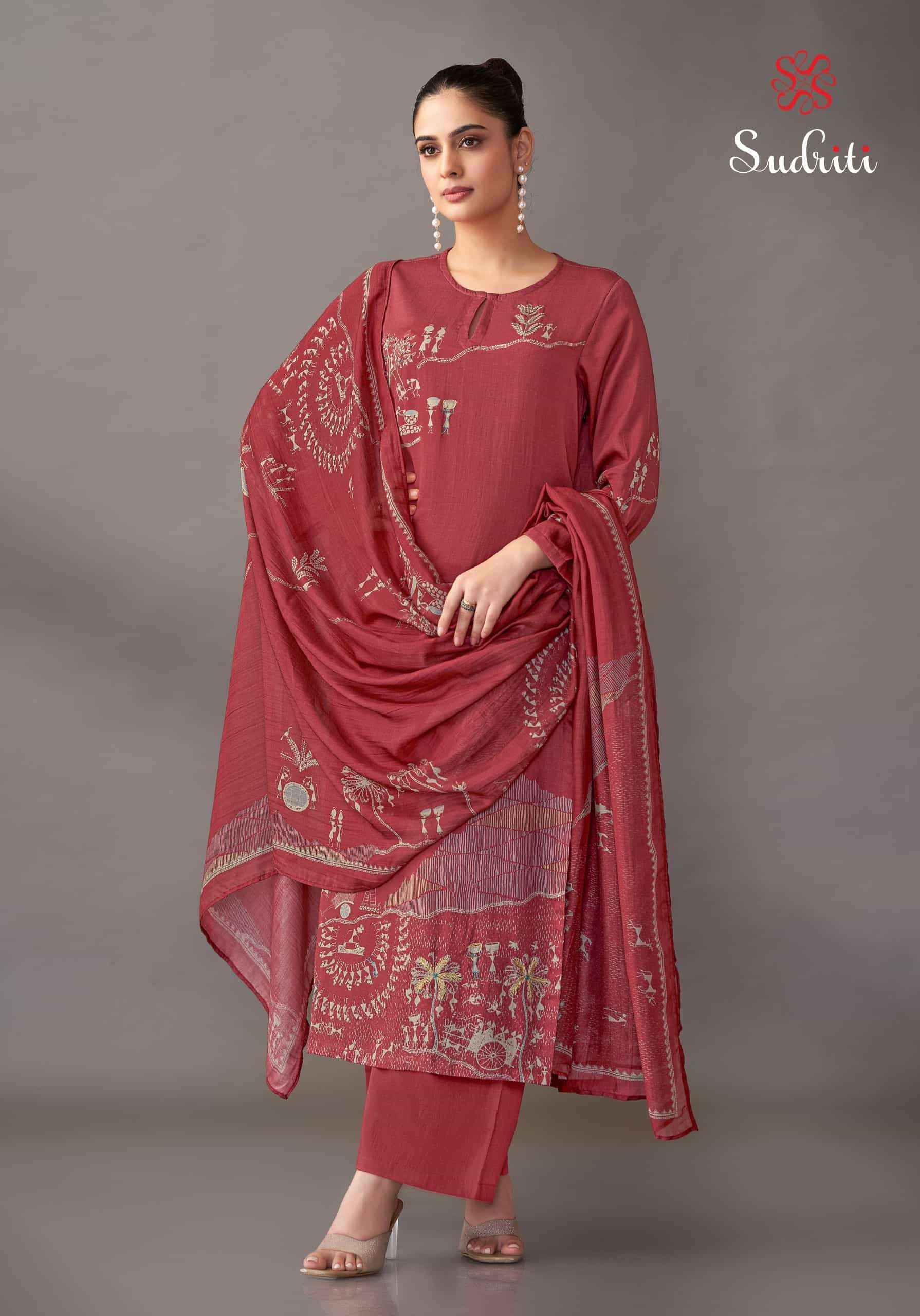 Sudriti Habiba Italian Satin Dress Material Collection ( 6 Pcs Catalog )
