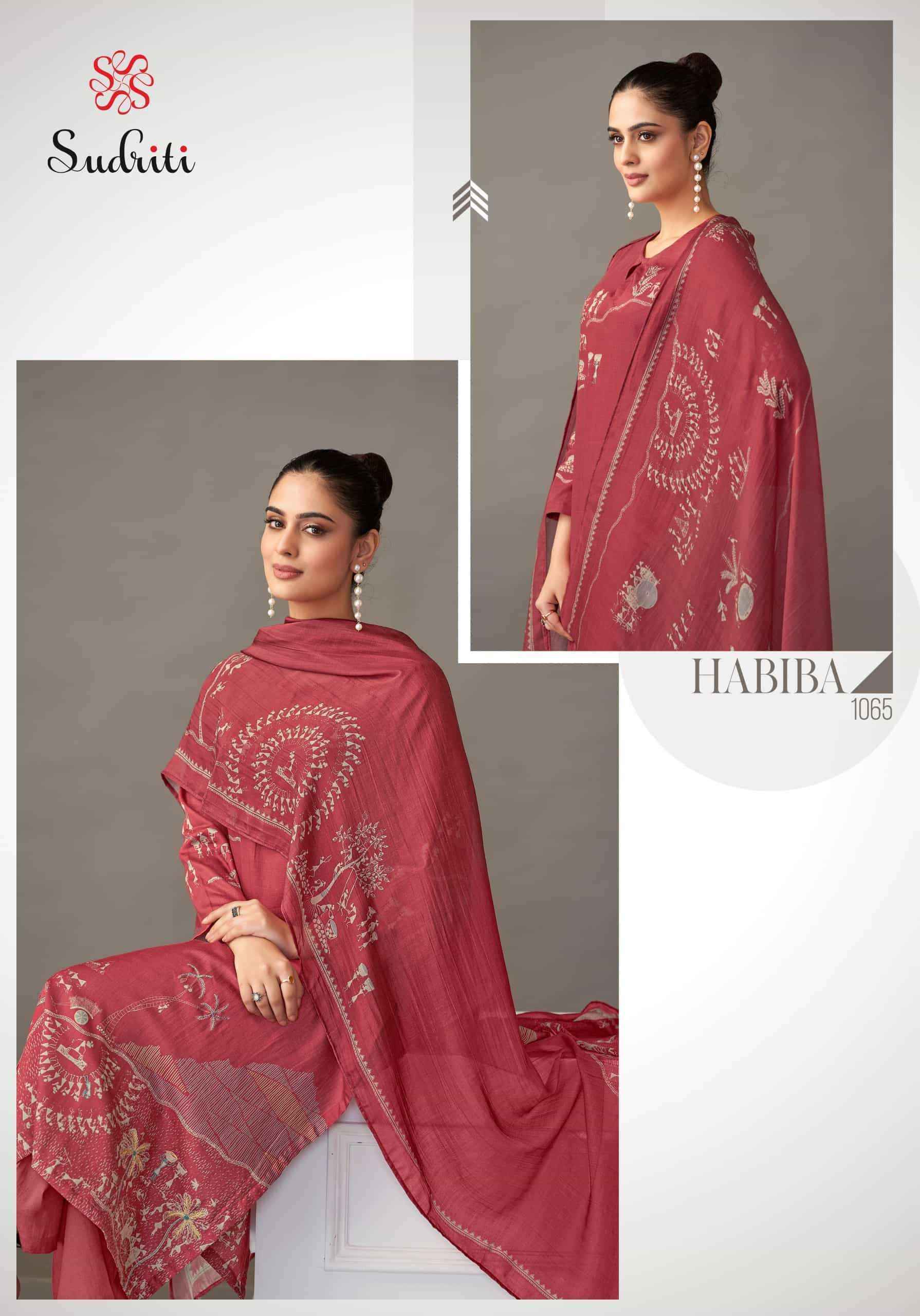 Sudriti Habiba Italian Satin Dress Material Collection ( 6 Pcs Catalog )