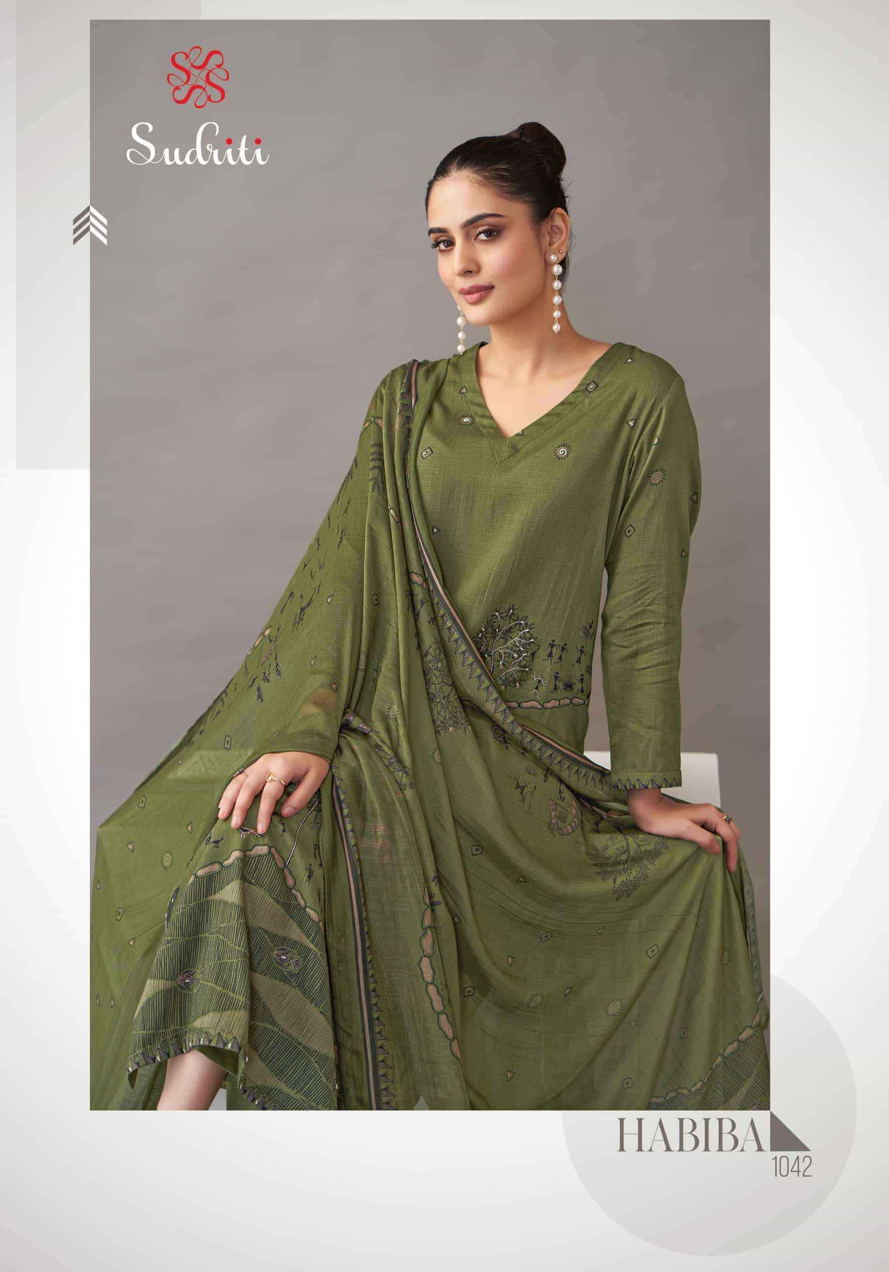 Sudriti Habiba Italian Satin Dress Material Collection ( 6 Pcs Catalog )