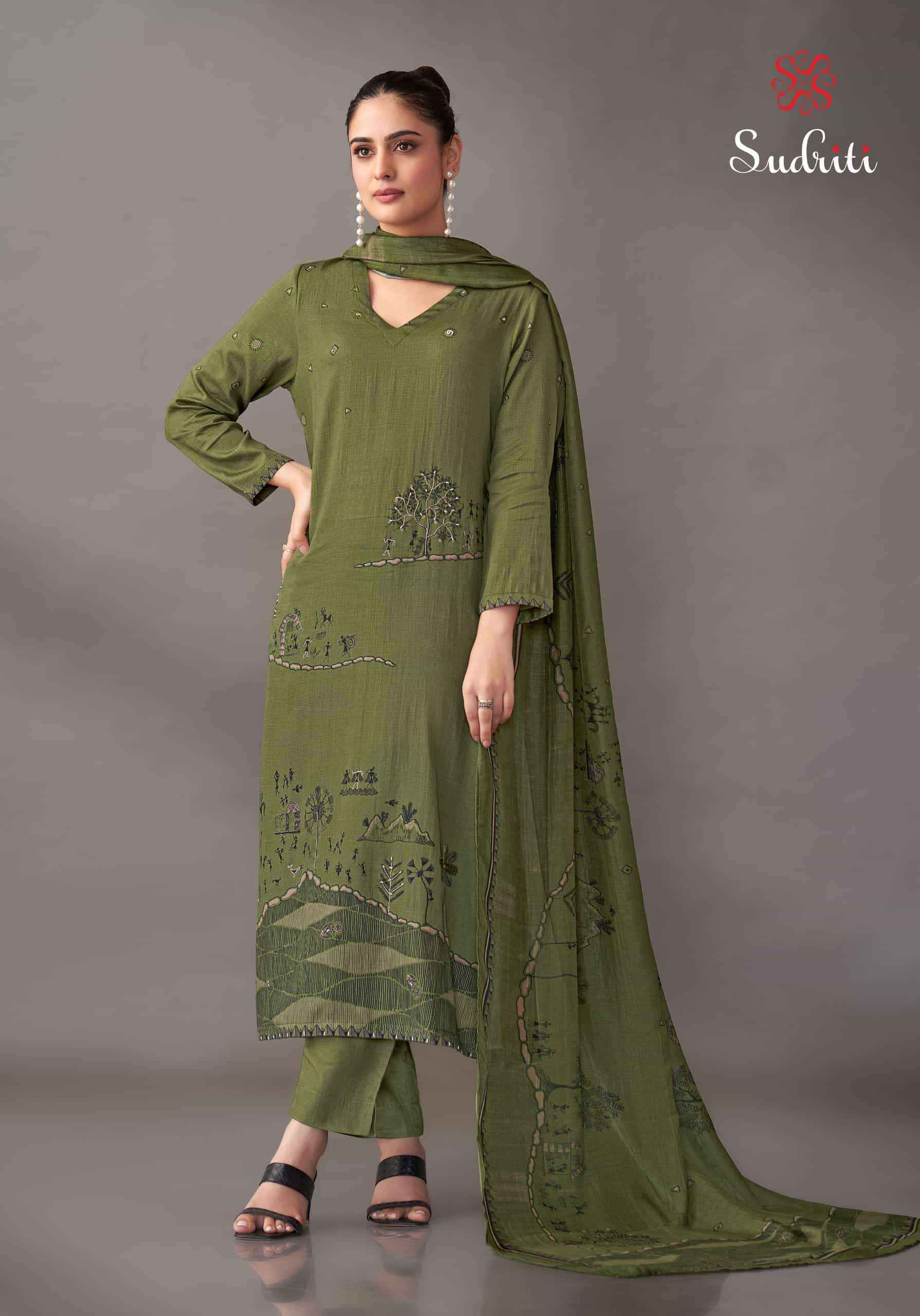 Sudriti Habiba Italian Satin Dress Material Collection ( 6 Pcs Catalog )