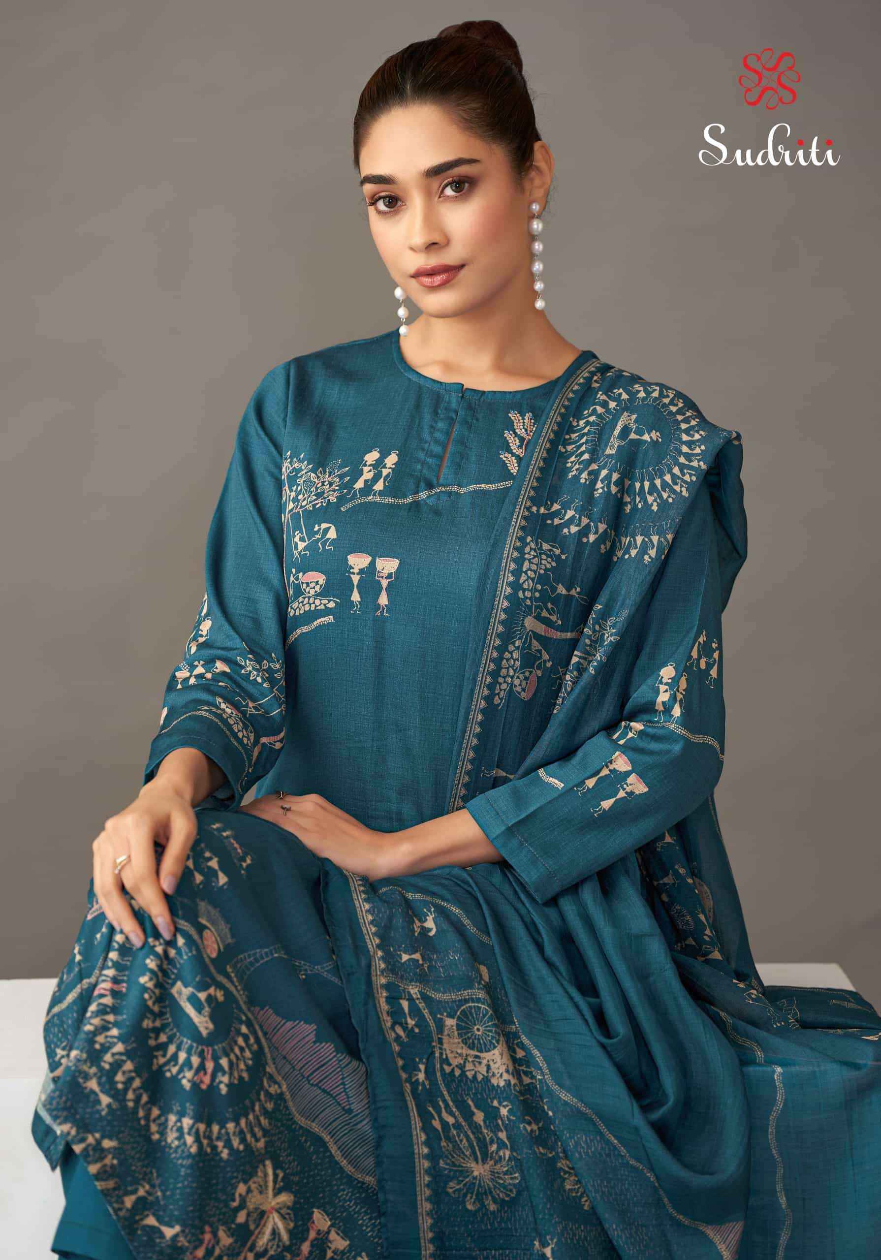 Sudriti Habiba Italian Satin Dress Material Collection ( 6 Pcs Catalog )